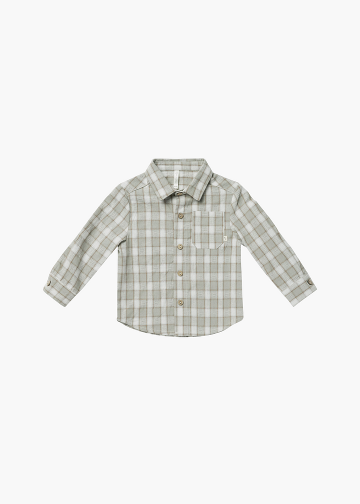 collared shirt || pewter plaid - FINAL SALE