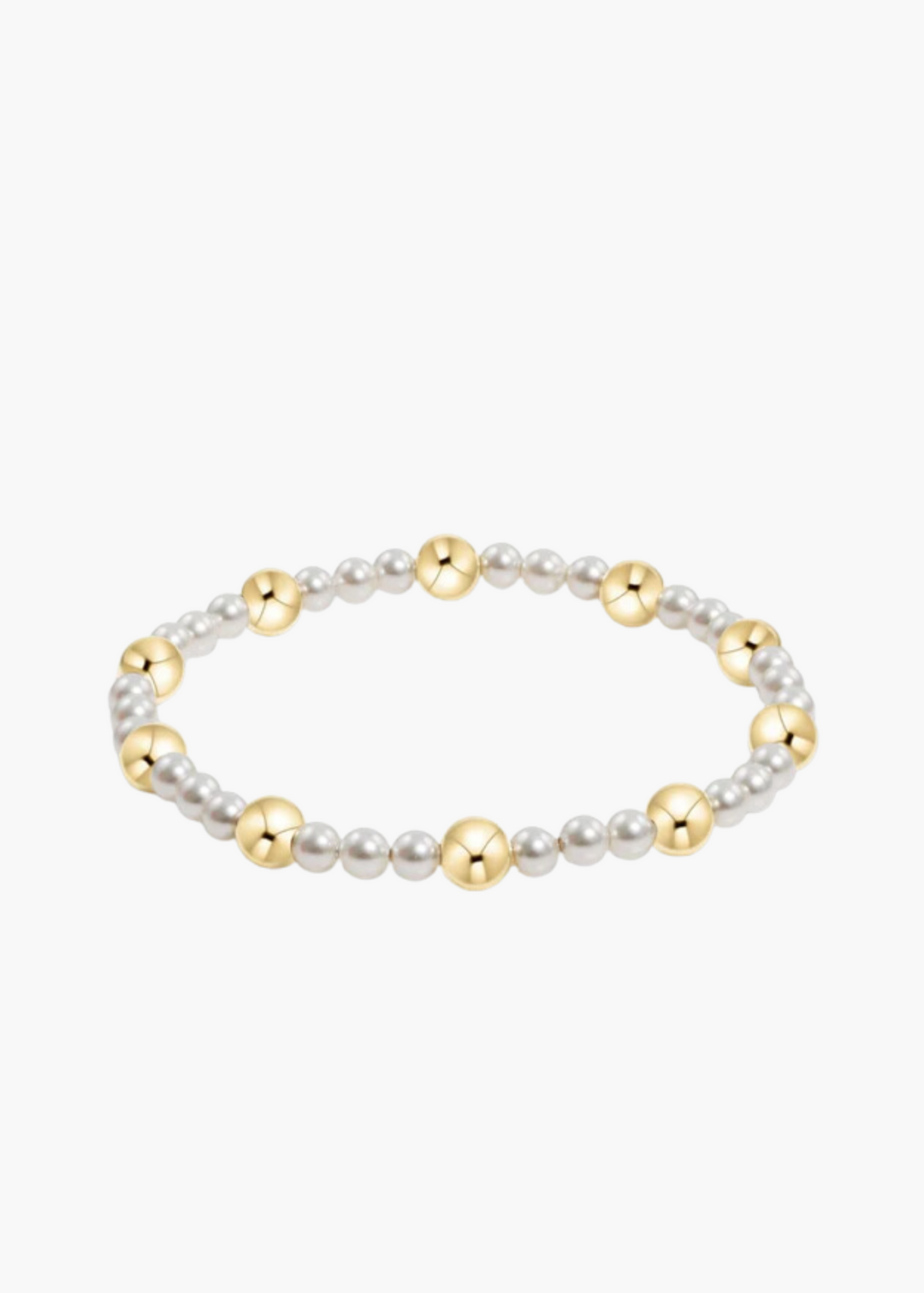 Pearl Sincerity Pattern 4mm Bead Bracelet - 6mm Gold