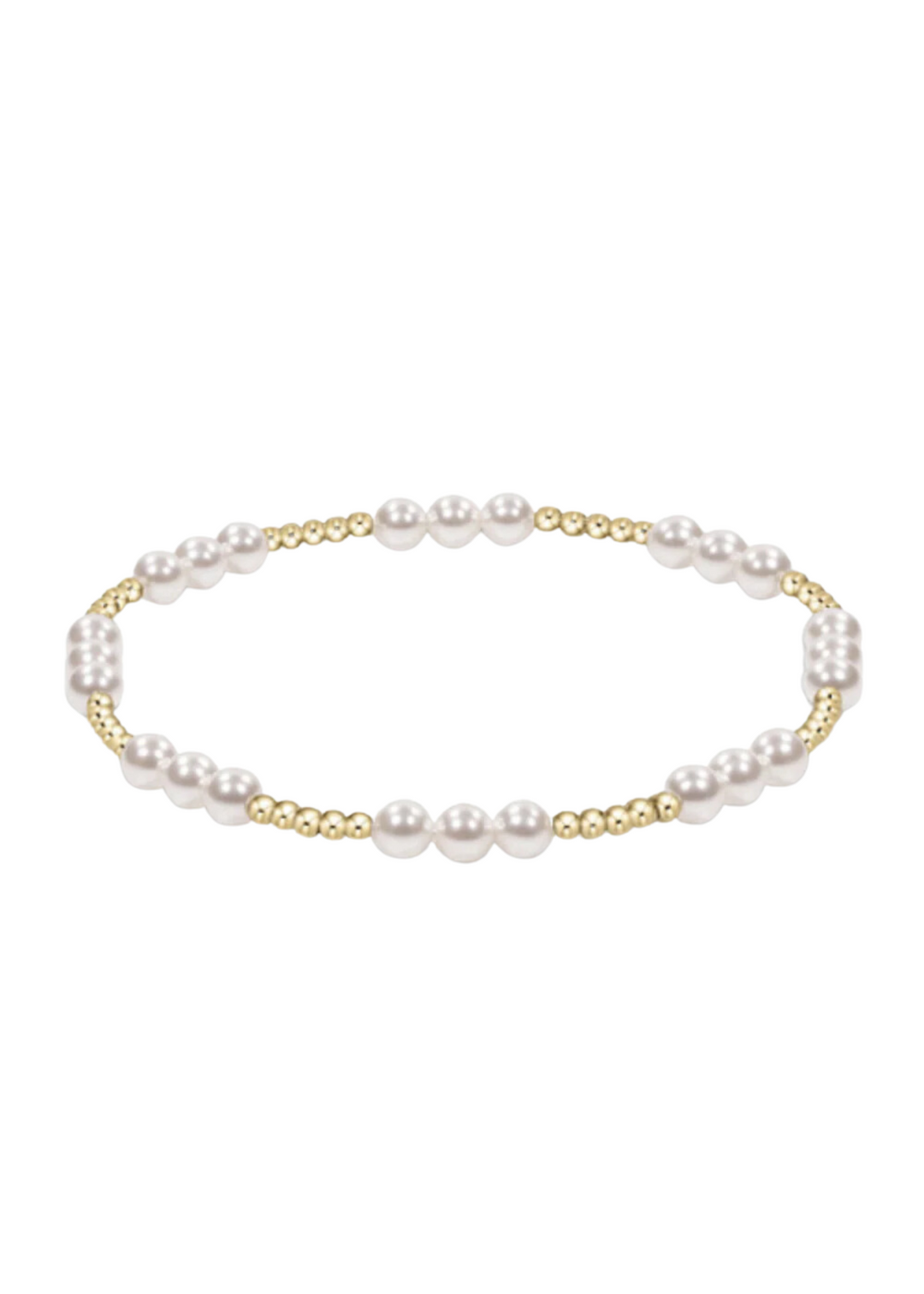 Classic Joy Pattern 4mm Bead Bracelet - Pearl