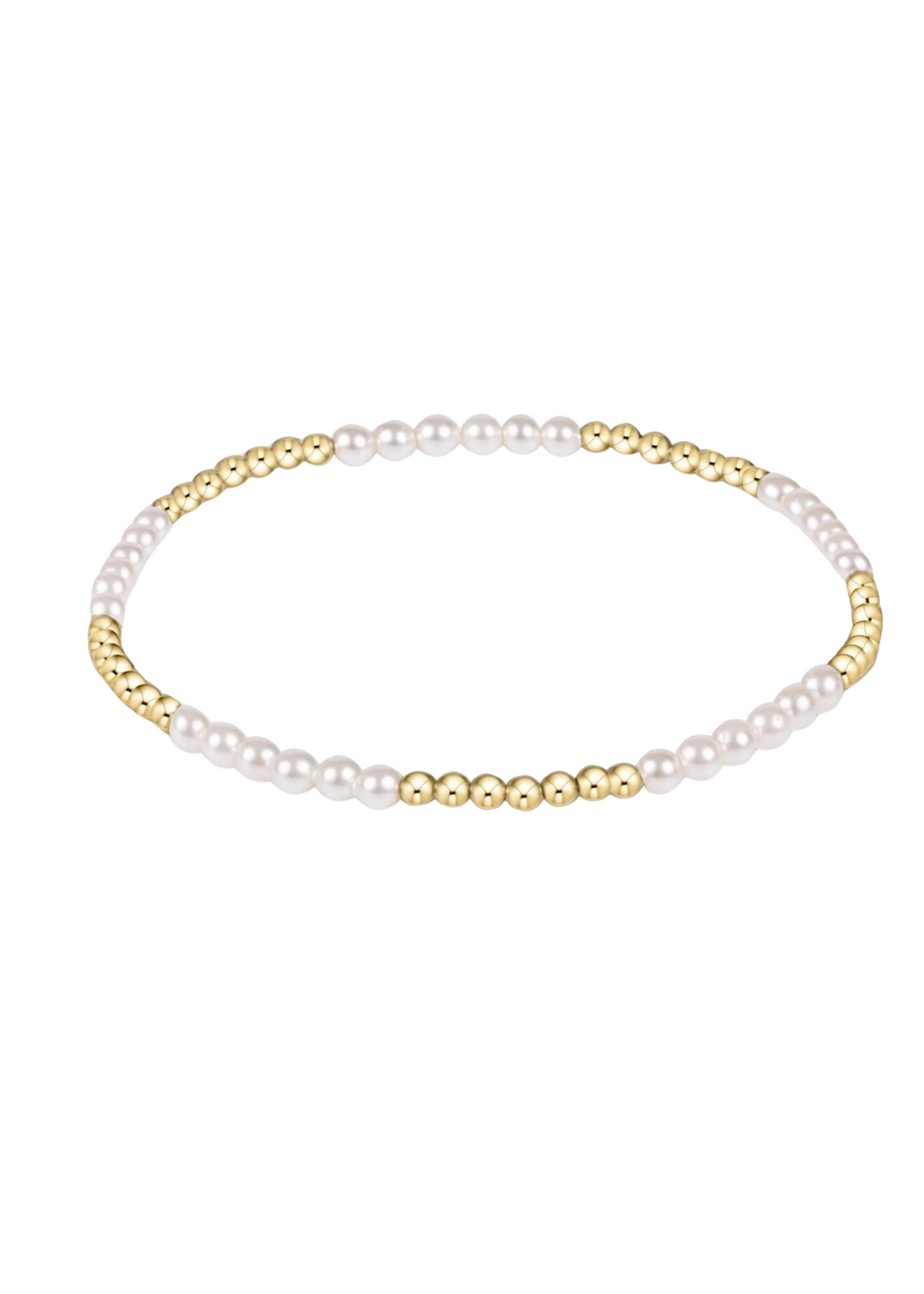 Classic Blissful Pattern 2.5mm Bead Bracelet - 3mm Pearl