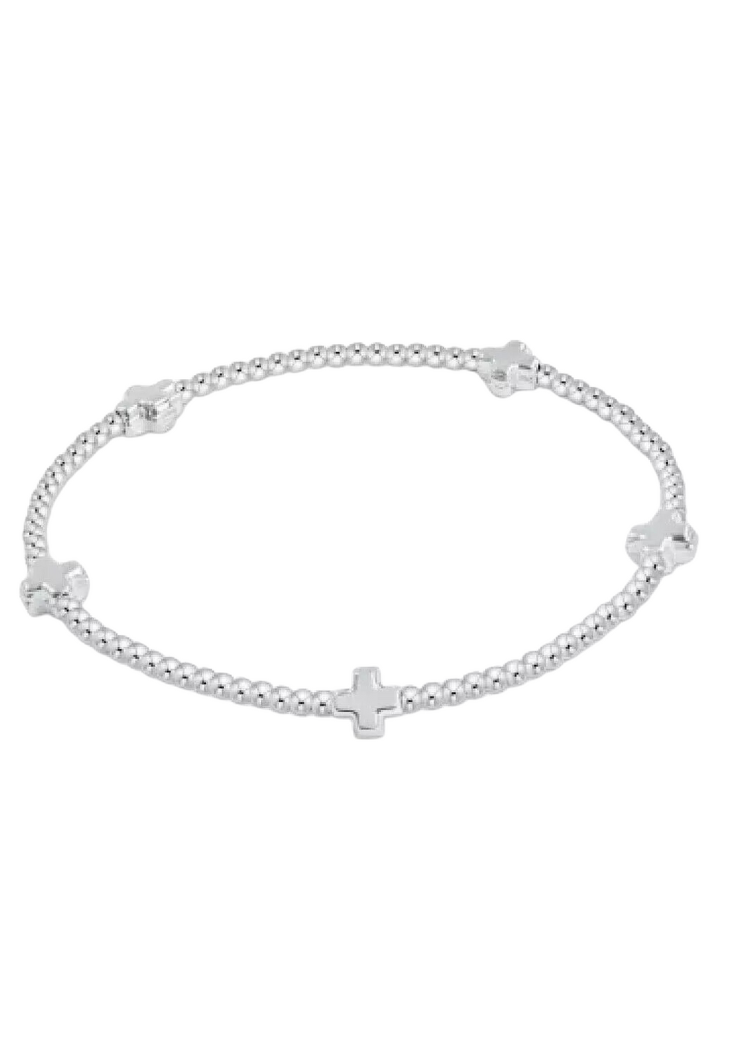 Signature Cross Small Sterling Pattern 2mm Bead Bracelet - Sterling