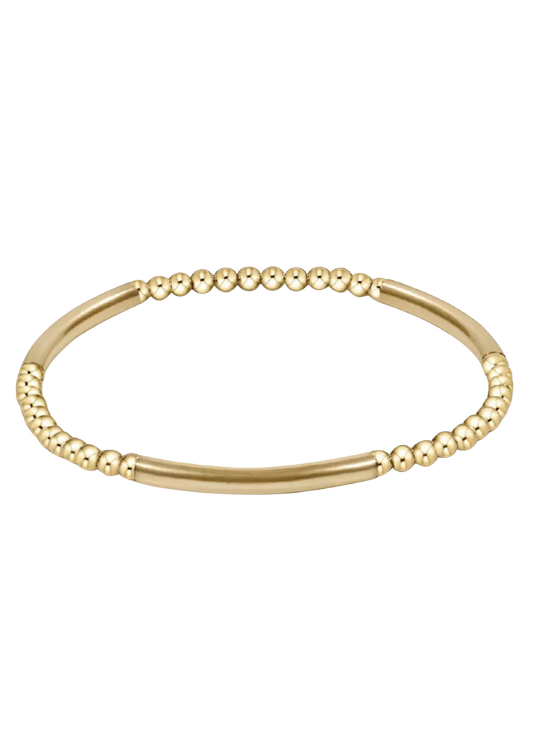 Bliss Bar Gold Pattern 3mm Bead Bracelet - Gold