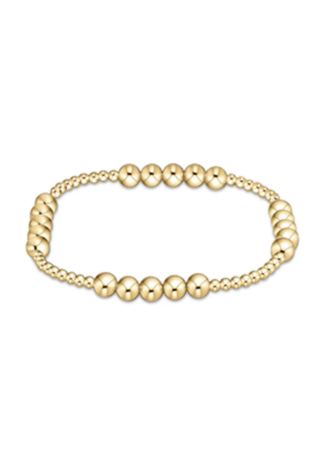Classic Blissful Pattern 2.5mm Bead Bracelet - 5mm Gold