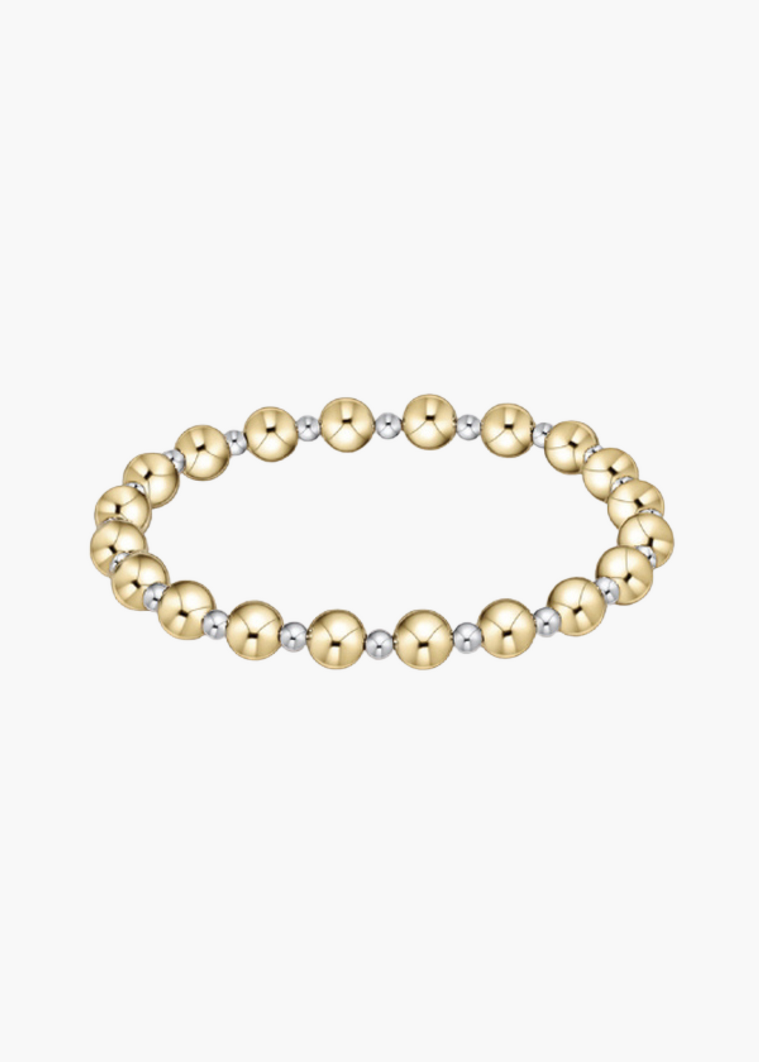 Extends - Classic Grateful Pattern 6mm Bead Bracelet - Mixed Metal