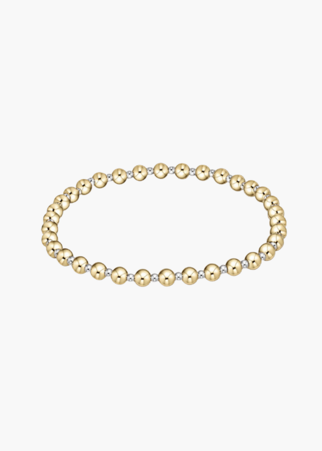 Classic Grateful Pattern 4mm Bead Bracelet - Mixed Metal