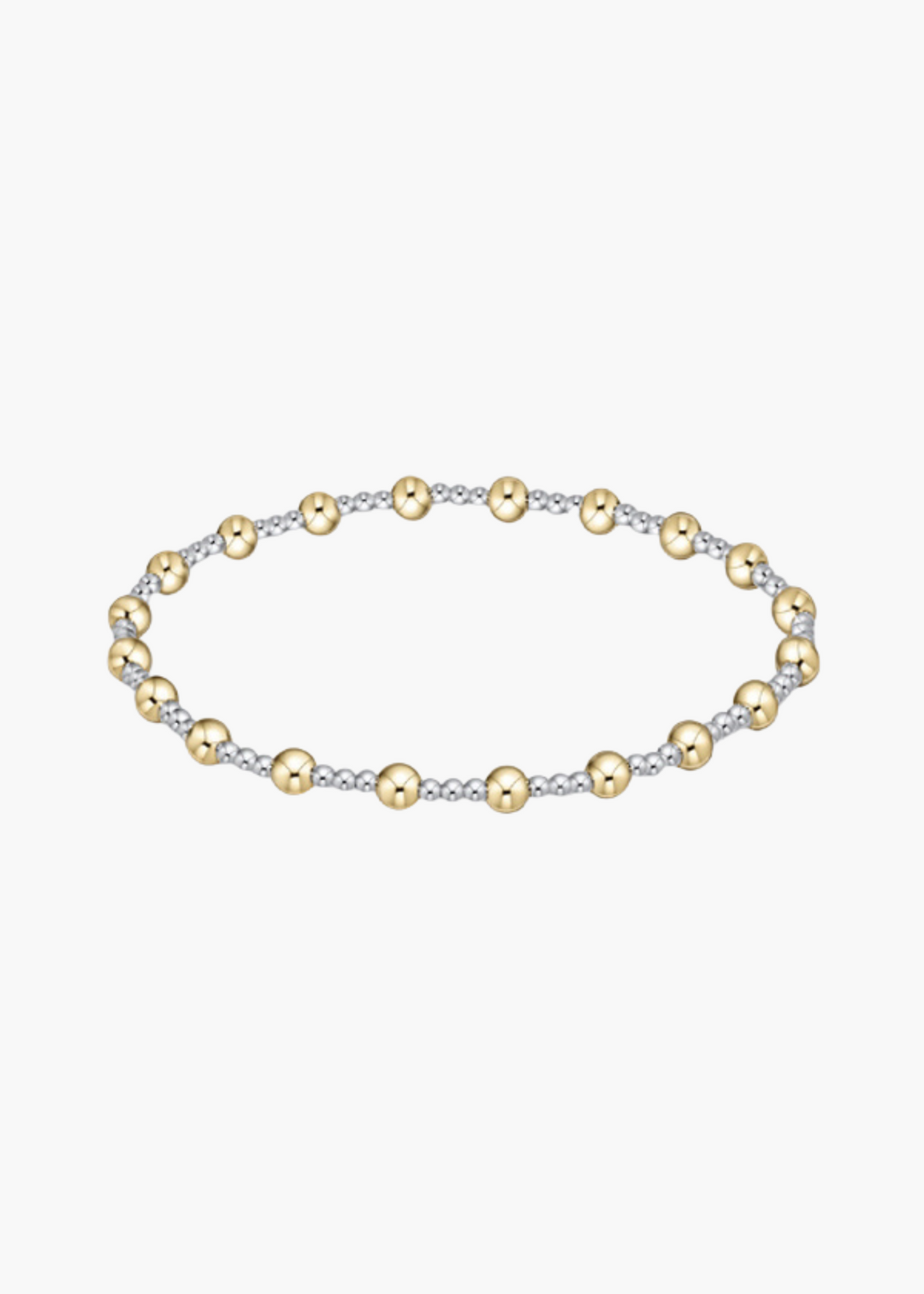 Classic Sincerity Pattern 4mm Bead Bracelet - Mixed Metal