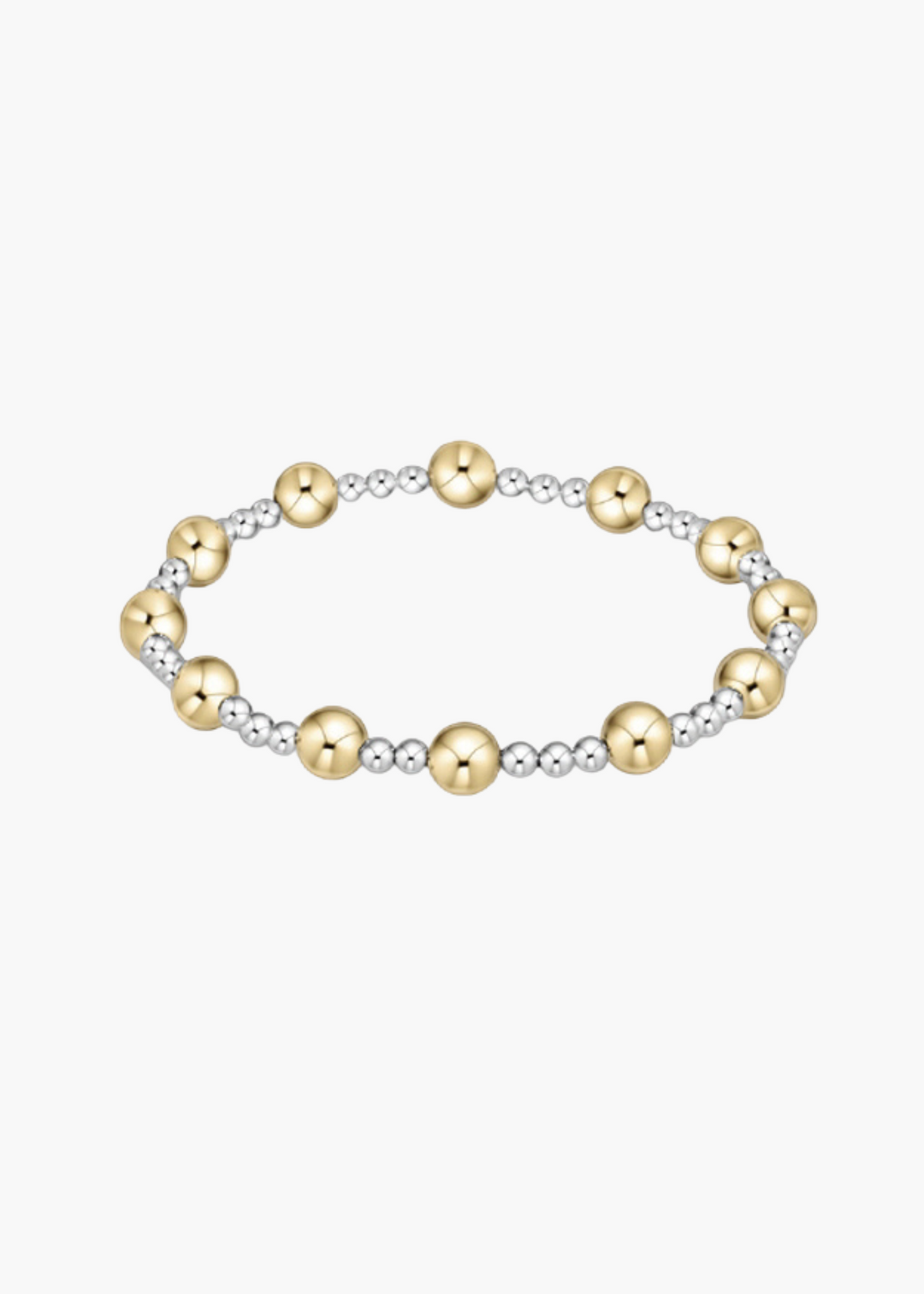 Classic Sincerity Pattern 6mm Bead Bracelet - Mixed Metal