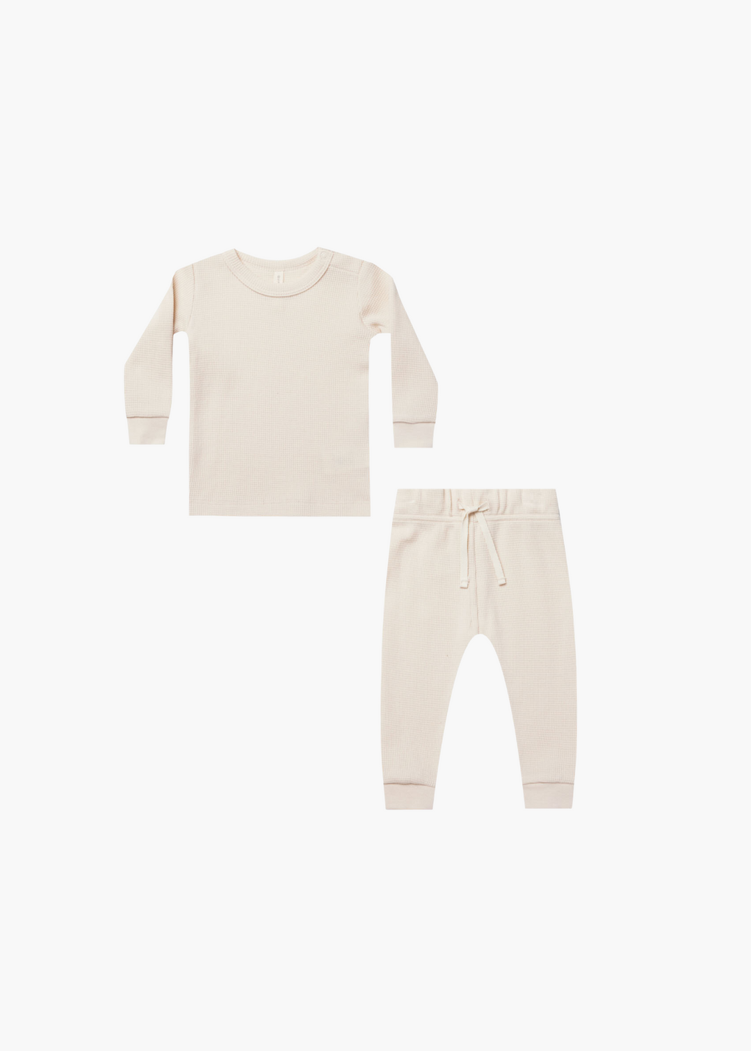 waffle top + pant set || natural - FINAL SALE