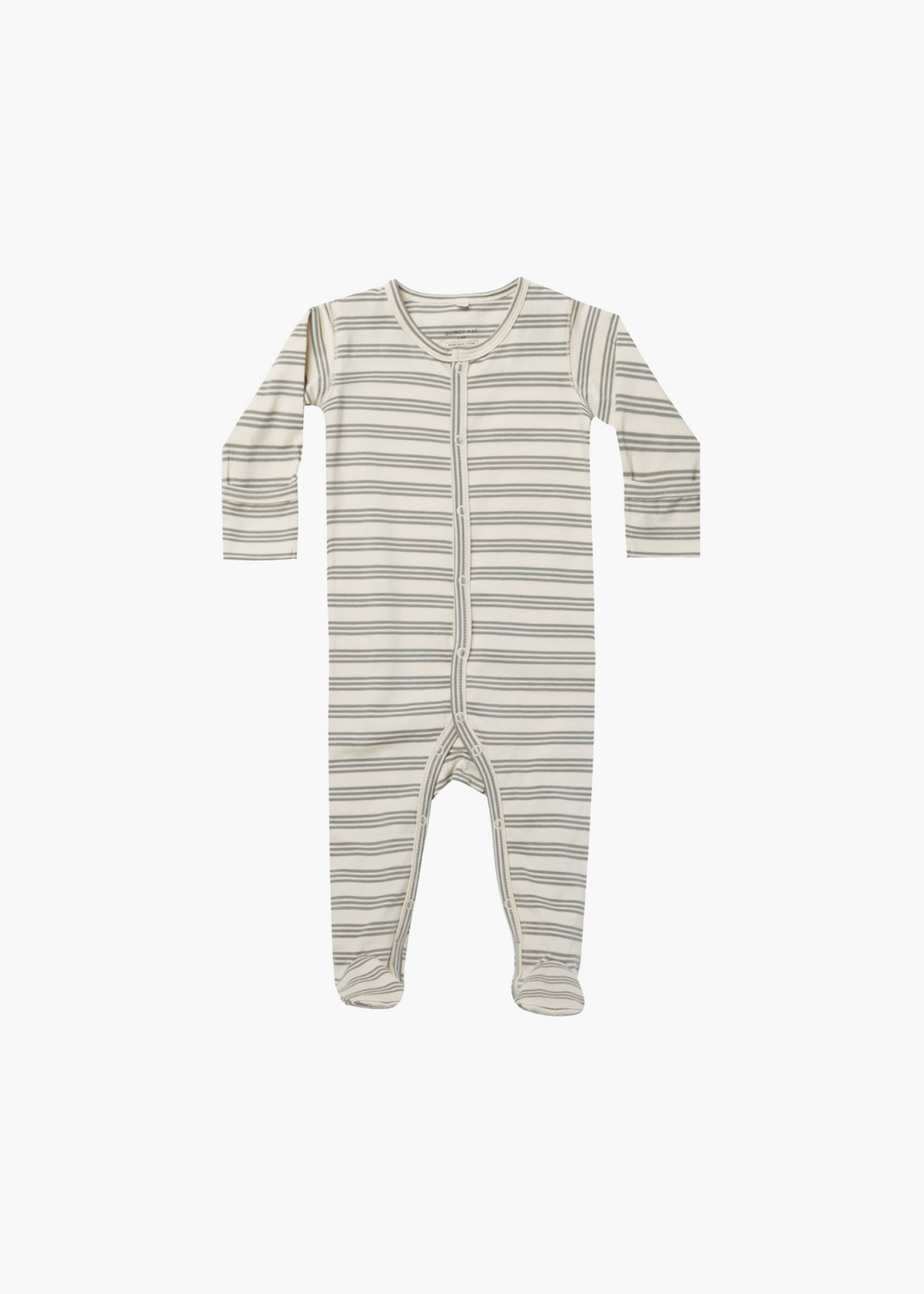full snap footie || basil stripe