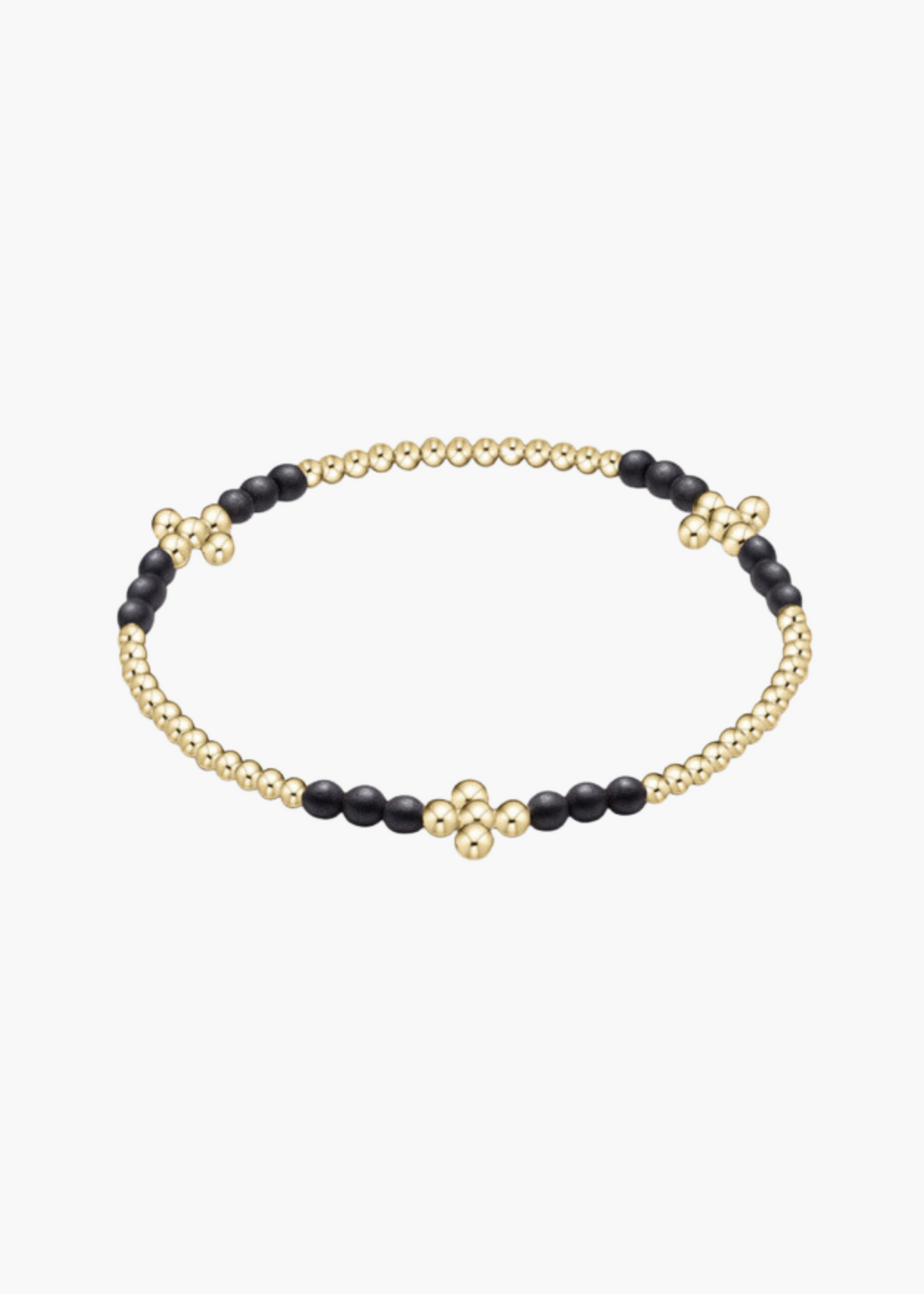 Signature Cross Gold Bliss Pattern 2.5mm Bead Bracelet - Hematite