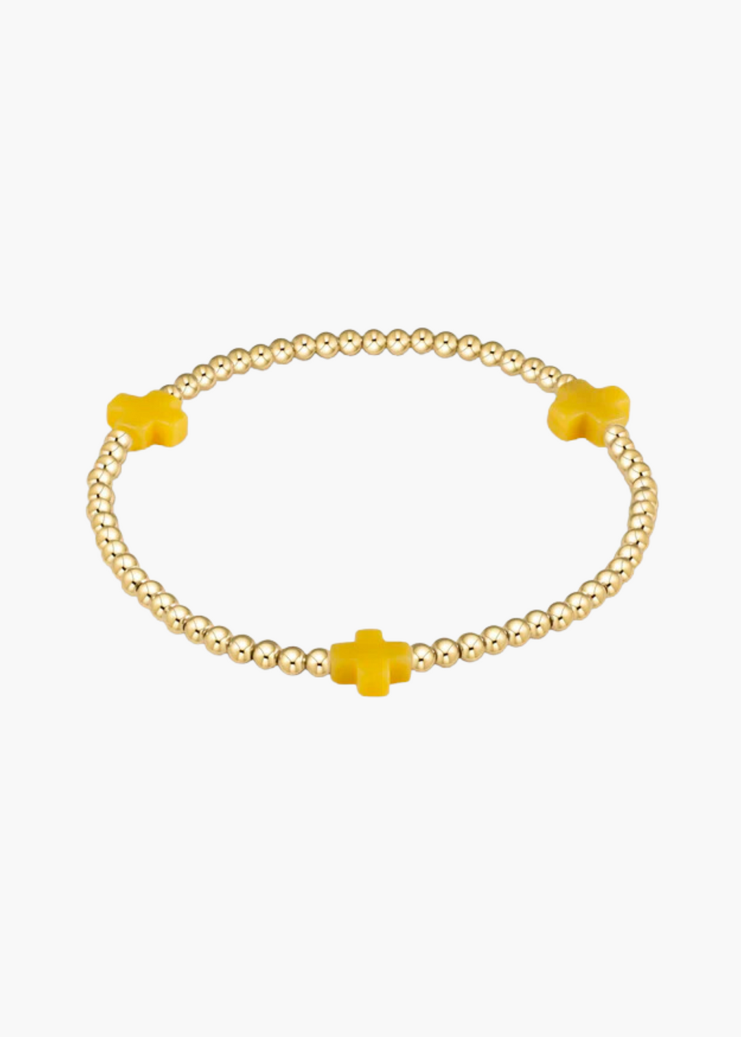 Egirl 3mm Signature Cross Bracelet Gold Canary