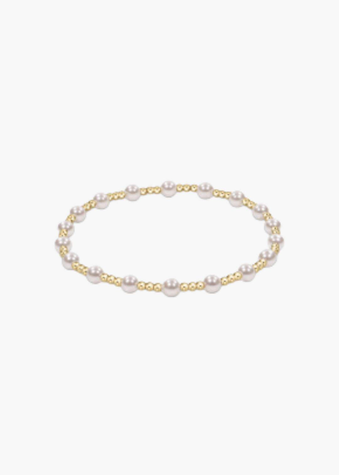 Classic Sincerity Pattern 4mm Bead Bracelet - Pearl
