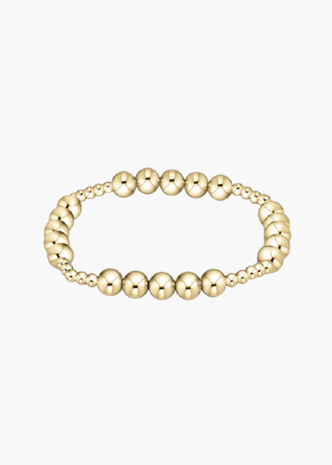 Classic Blissful Pattern 3mm Bead Bracelet - 6mm Gold