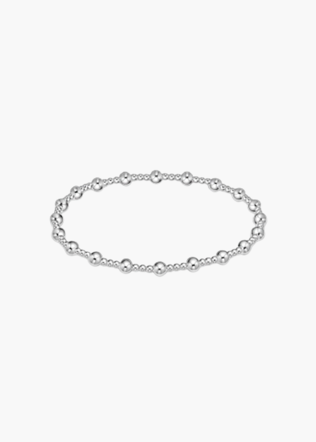Classic Sincerity Pattern 4mm Bead Bracelet - Sterling