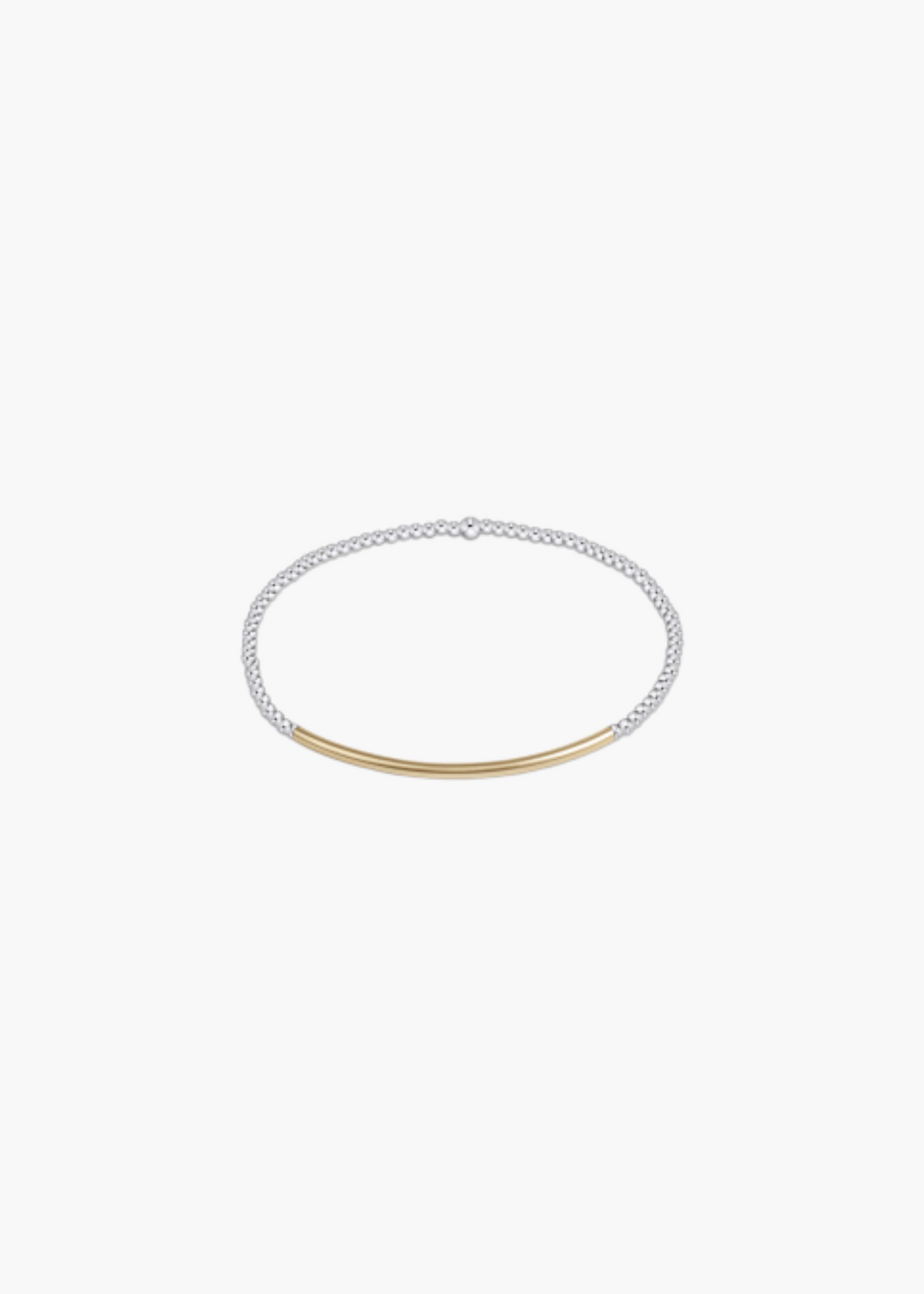 Classic Sterling Mixed Metal 2mm Bead Bracelet - Bliss Bar Gold