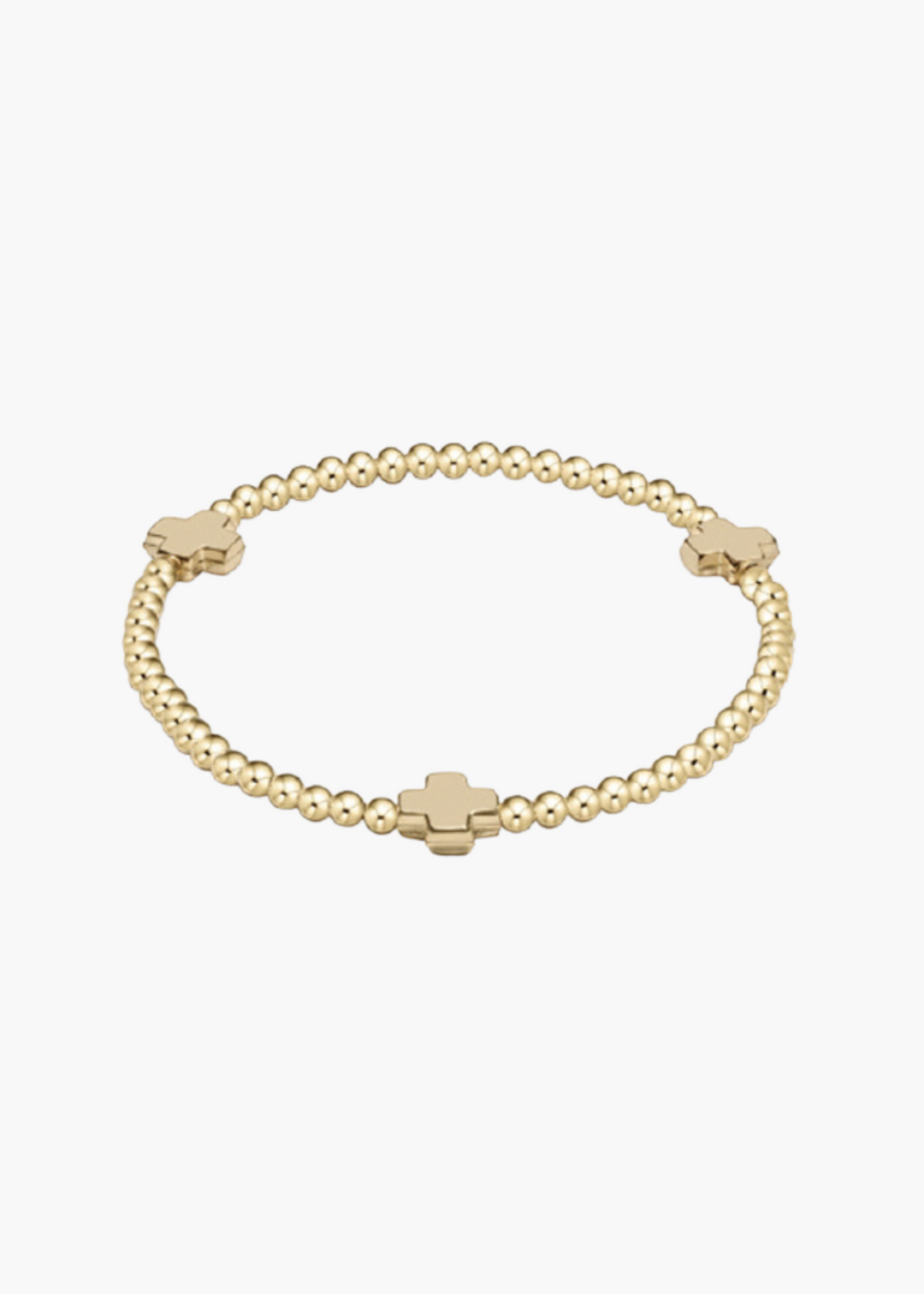 egirl Signature Cross Gold Pattern 3mm Bead Bracelet - Gold