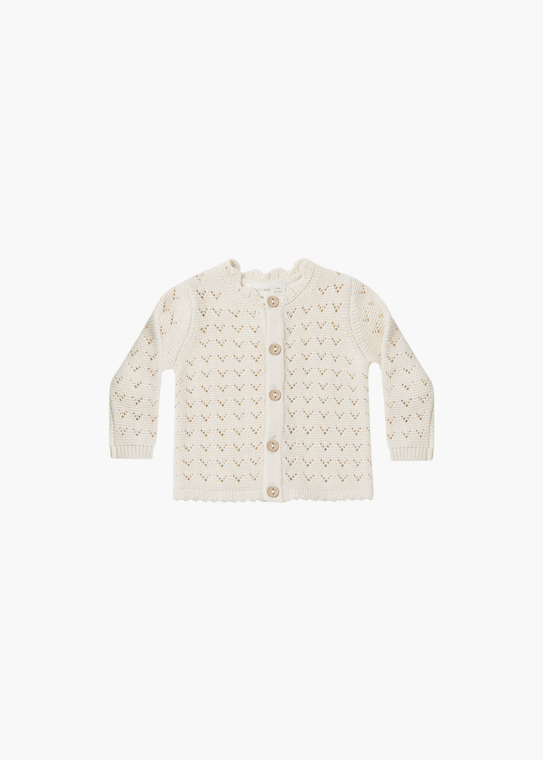 scalloped cardigan || natural - FINAL SALE