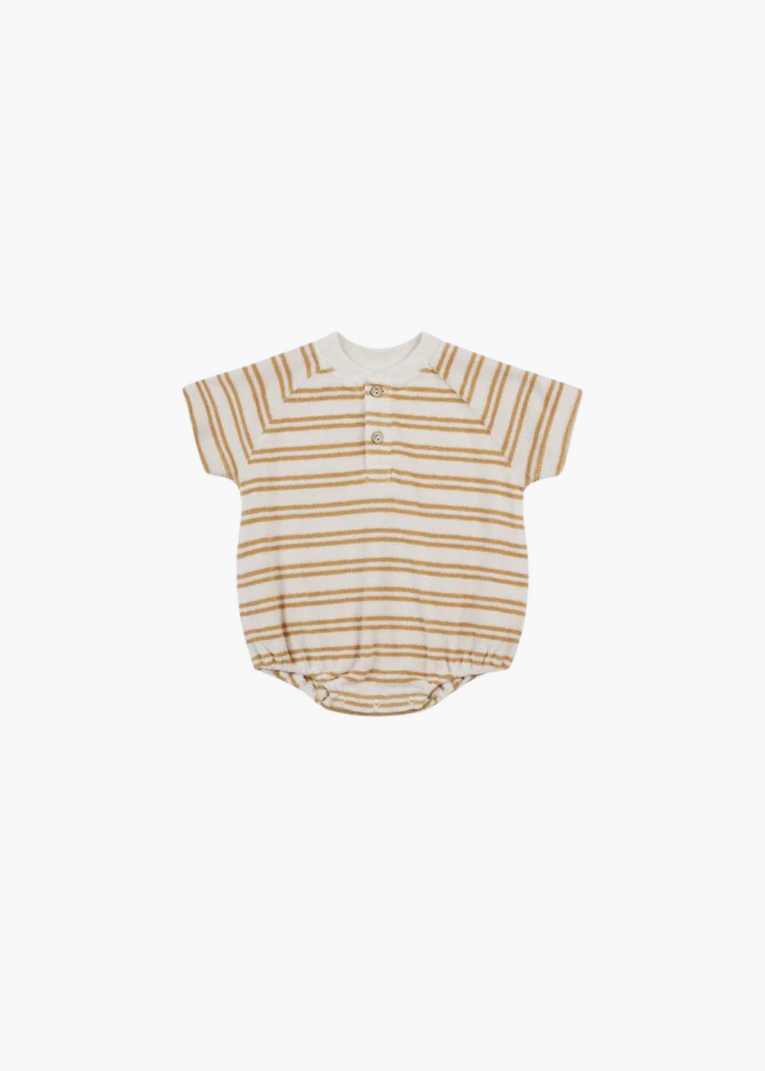 terry henley romper || honey stripe - FINAL SALE