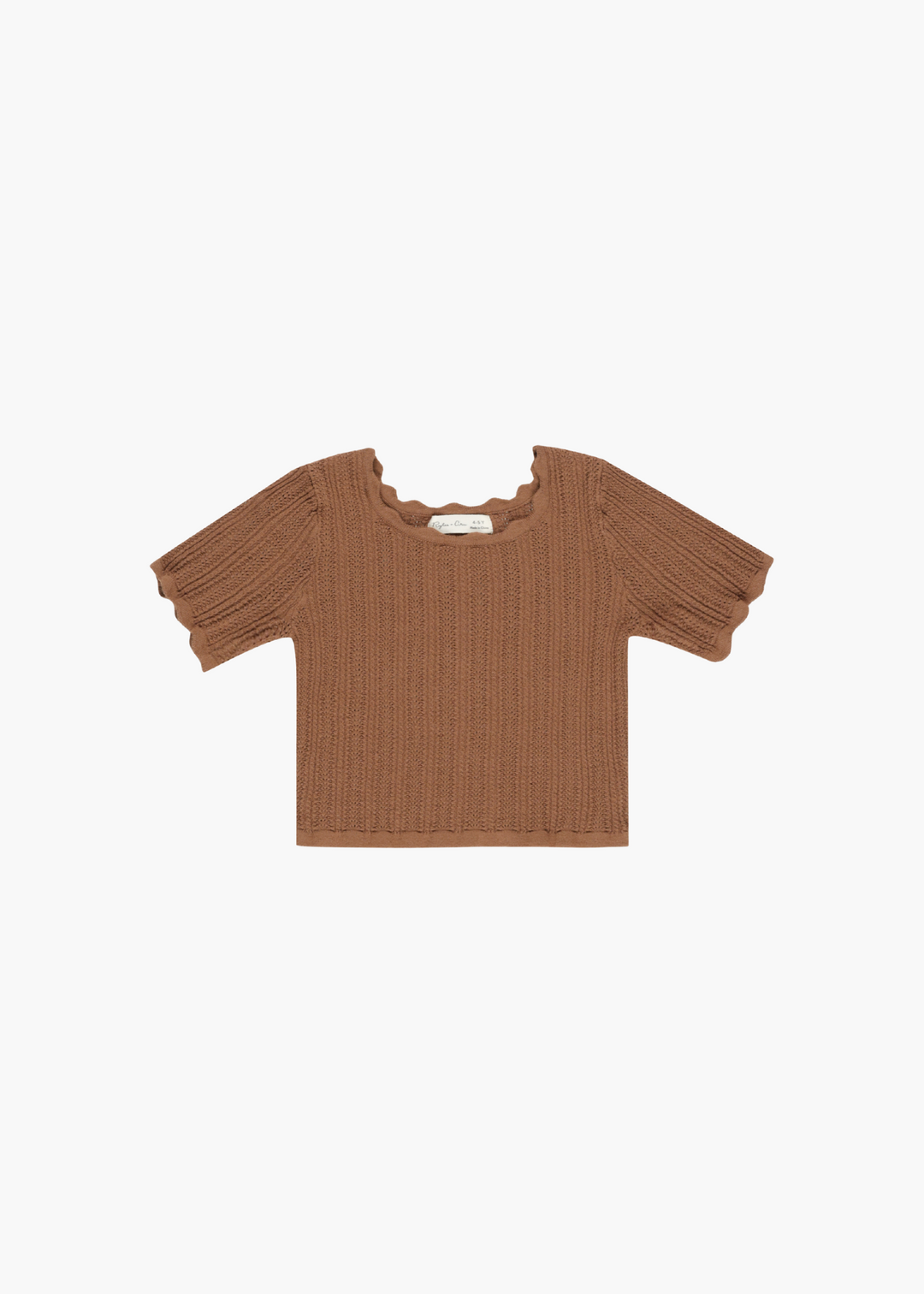 Scallop Tee || Saddle-FINAL SALE