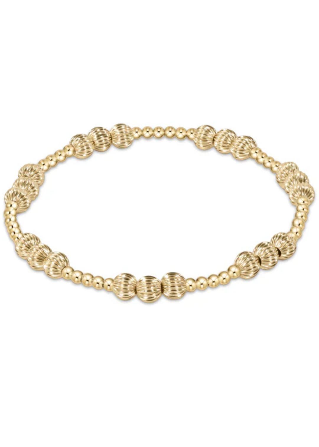 Dignity Joy Pattern 5mm Bead Bracelet - Gold