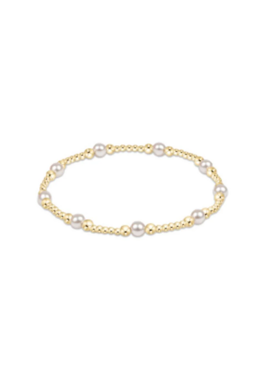 Classic Purpose Pattern 4mm Bead Bracelet - Pearl