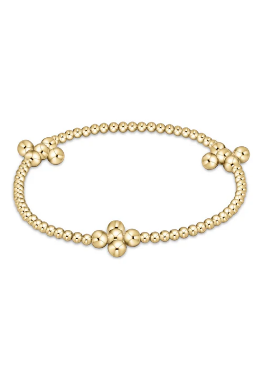 Classic Beaded Signature Cross Gold - 4mm Bead Gold