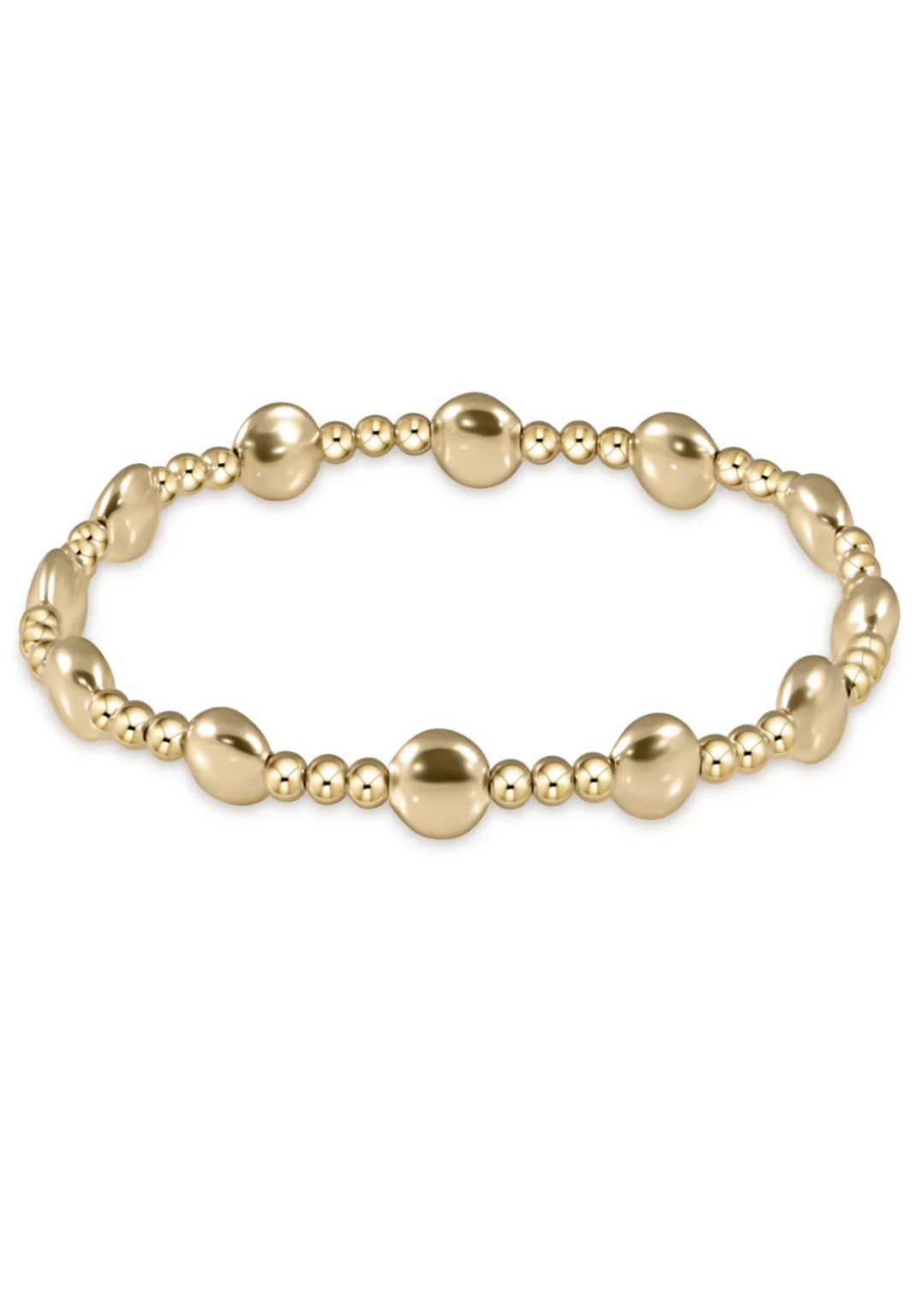 Extends - Honesty Gold Sincerity Pattern 6mm Bead Bracelet