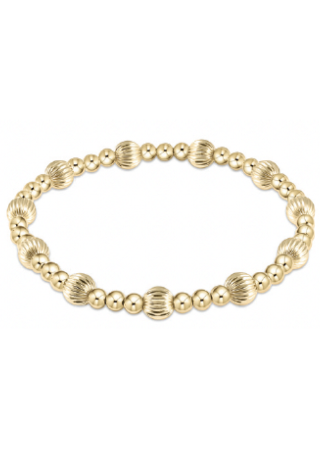 Dignity Sincerity Pattern 6mm Bead Bracelet - Gold