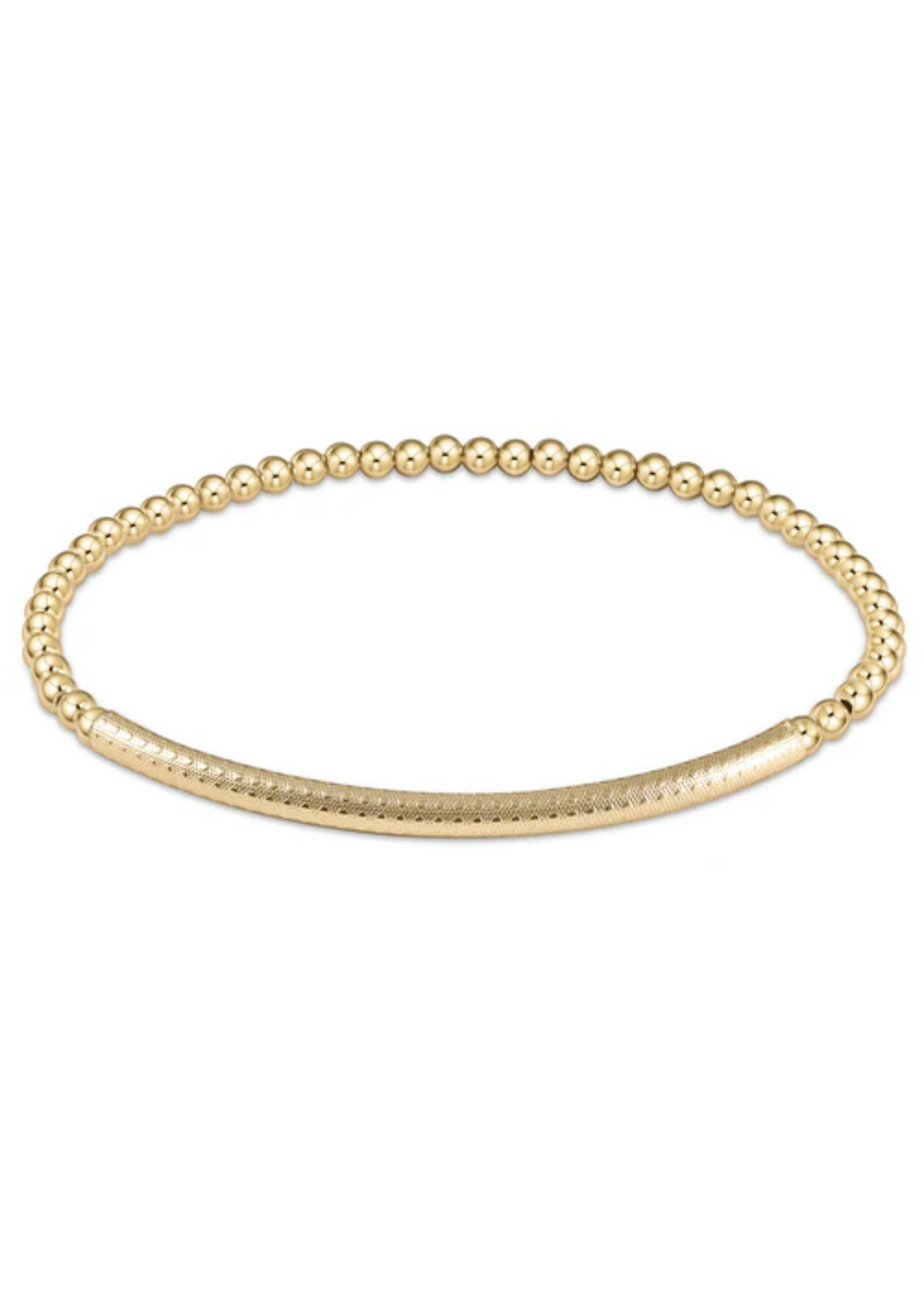 Classic Gold 3mm Bead Bracelet - Bliss Bar Textured