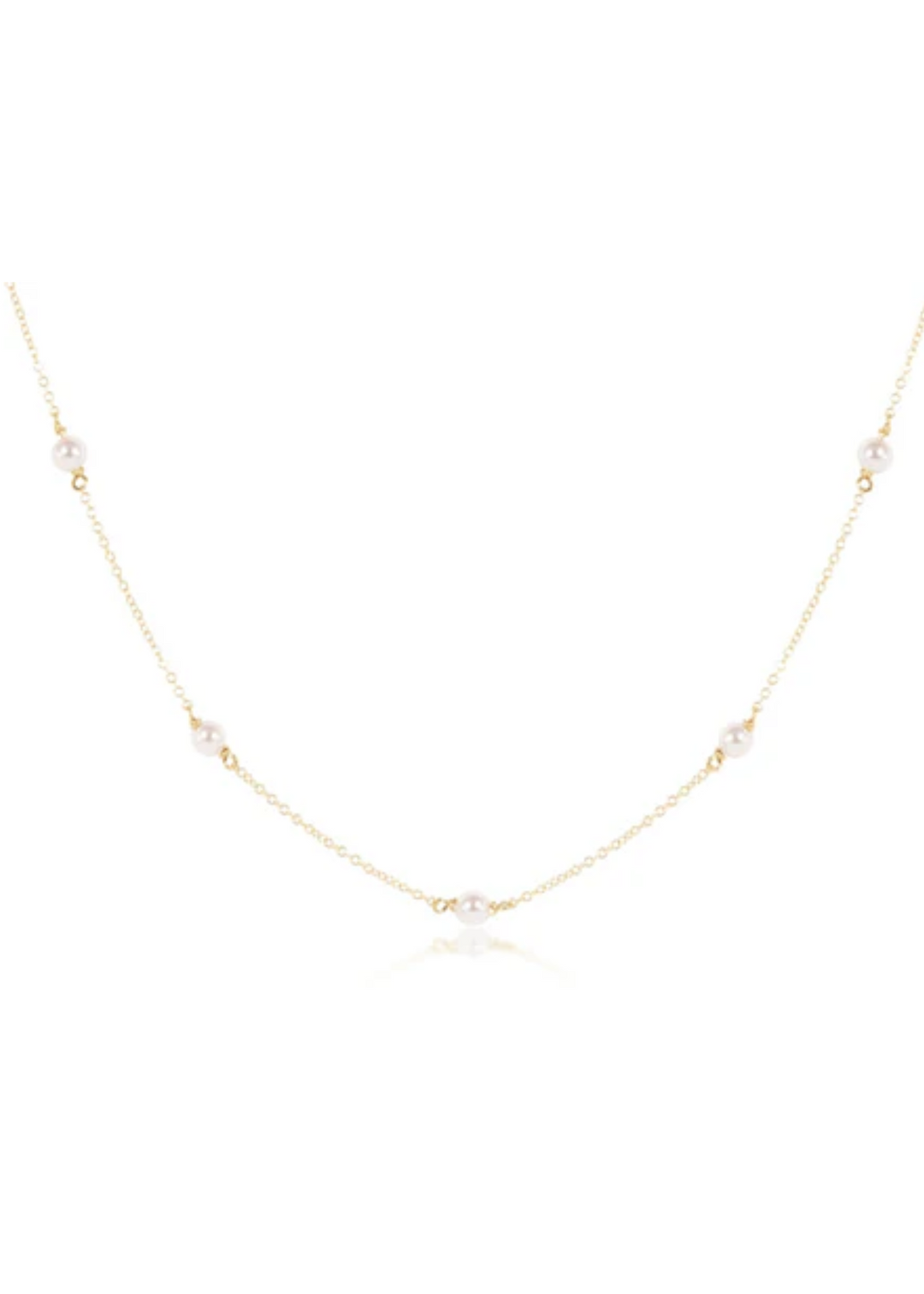 15" Choker Simplicity Chain Gold - 4mm Pearl