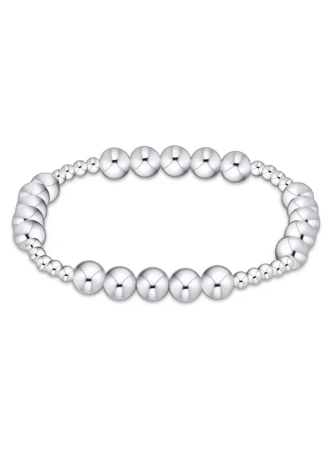 Classic Blissful Pattern 3mm Bead Bracelet - 6mm Sterling