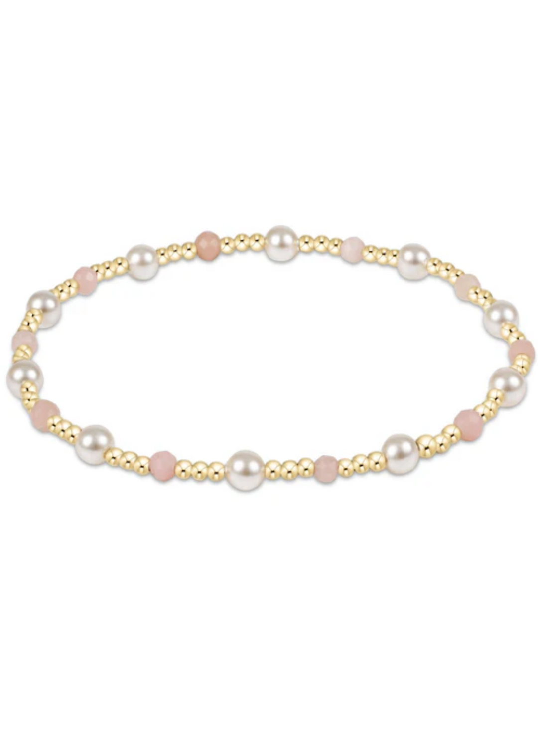 Pearl Sincerity Pattern 4mm Bead Bracelet - Pink Opal
