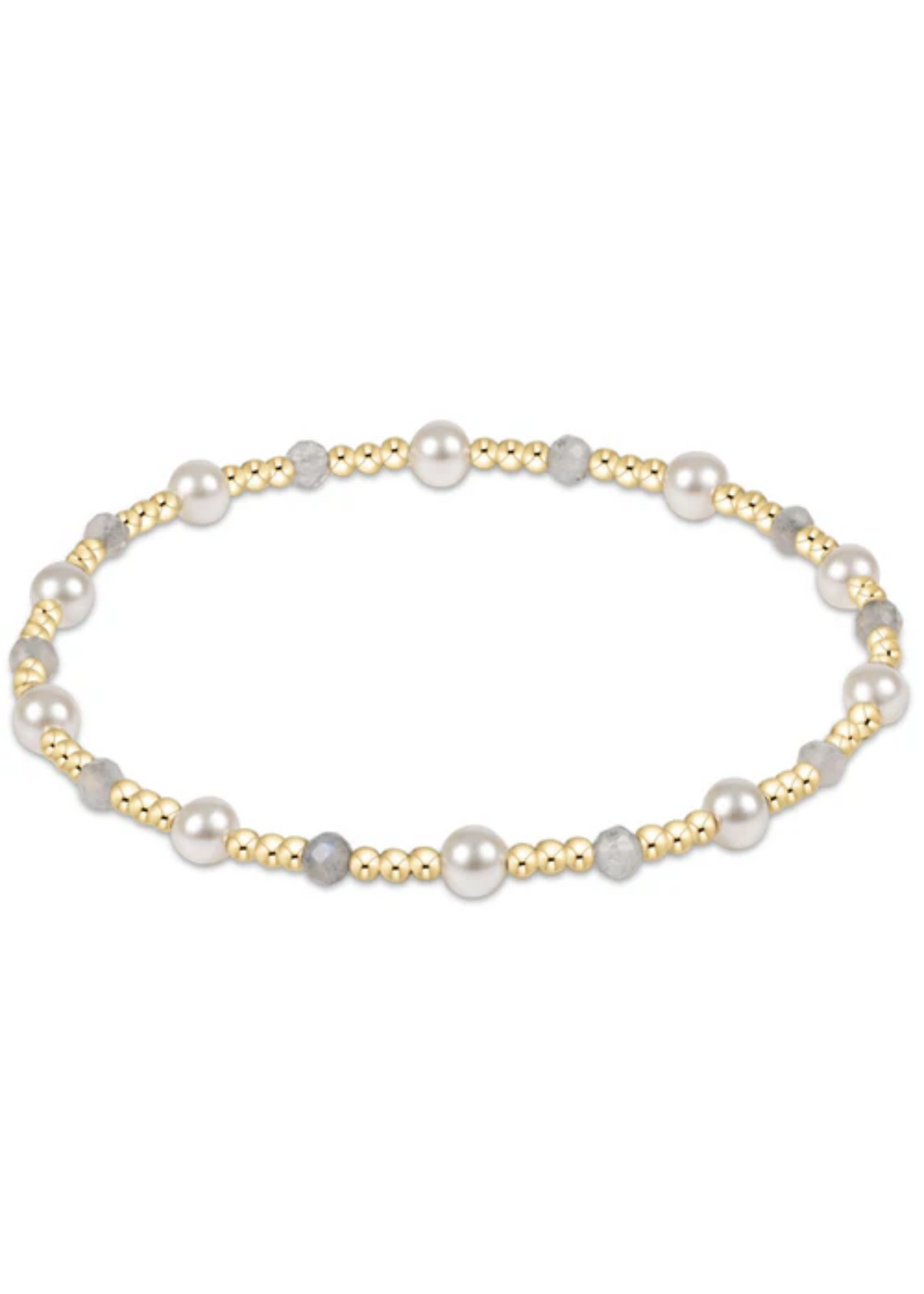 Pearl Sincerity Pattern 4mm Bead Bracelet - Labradorite