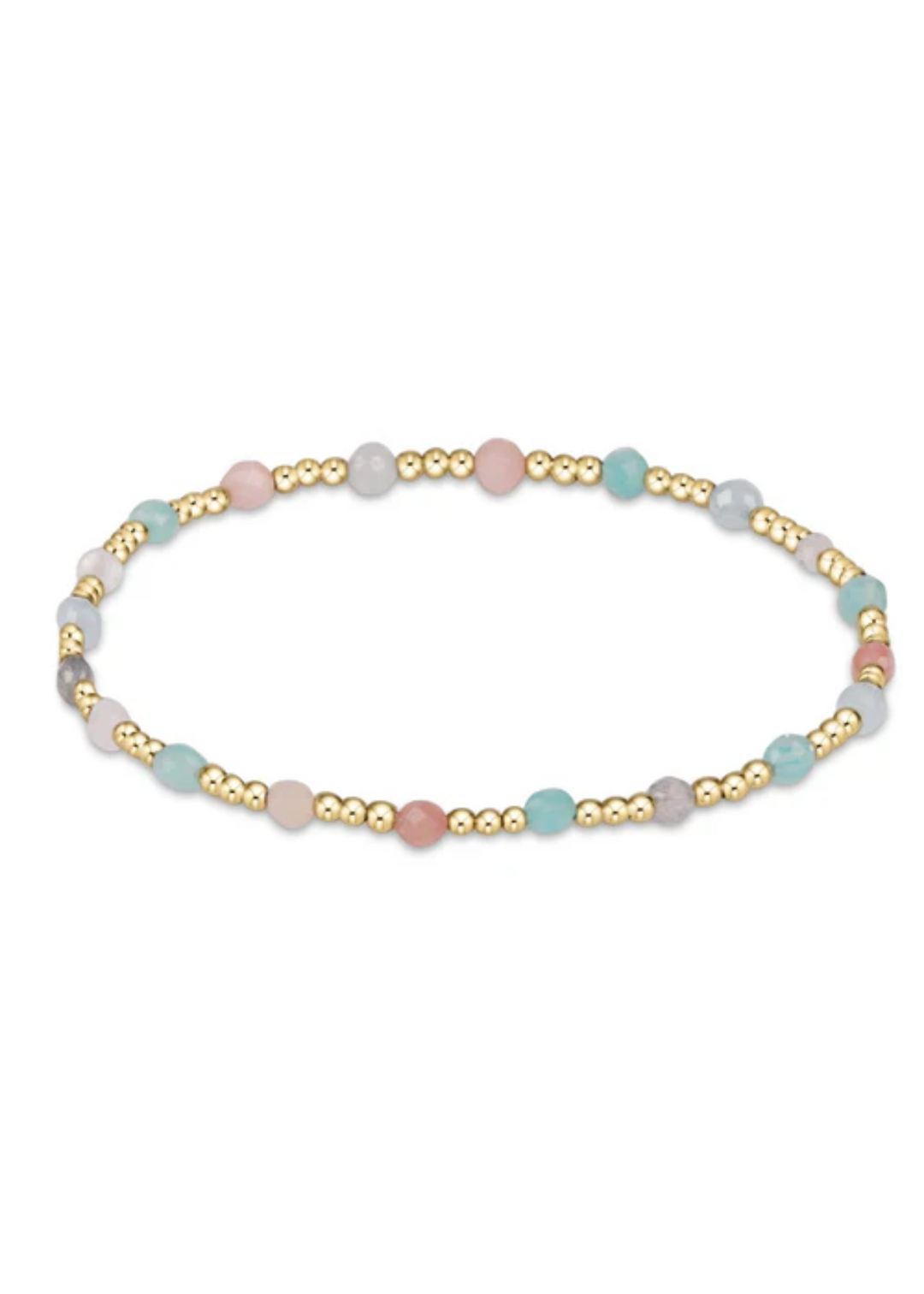 Gemstone Gold Sincerity Pattern 3mm Bead Bracelet - Hot Mess SS25