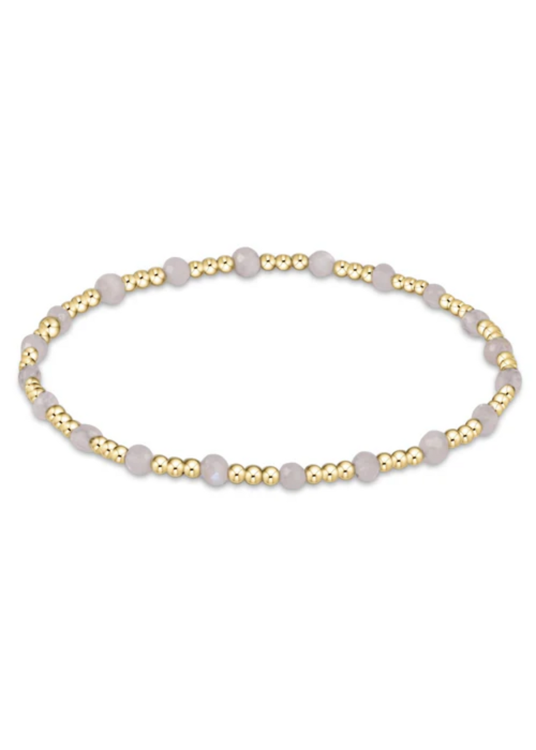 Gemstone Gold Sincerity Pattern 3mm Bead Bracelet - Moonstone