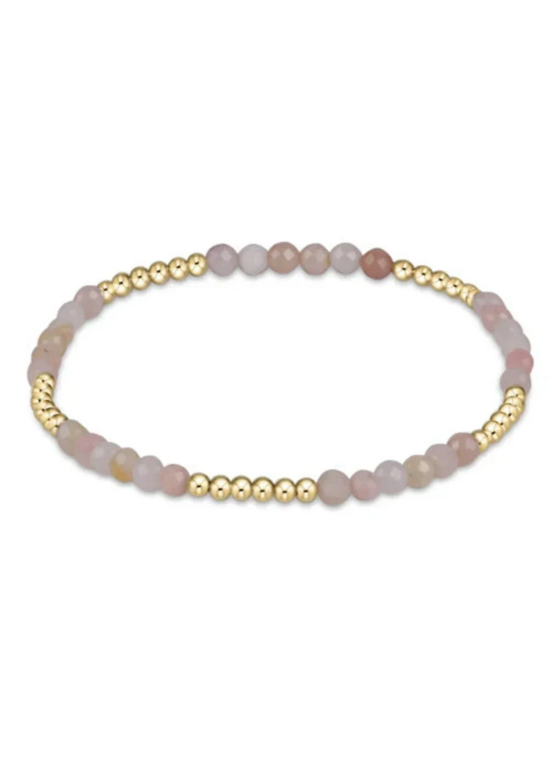 Blissful Pattern 2.5mm Bead Bracelet - Pink Opal