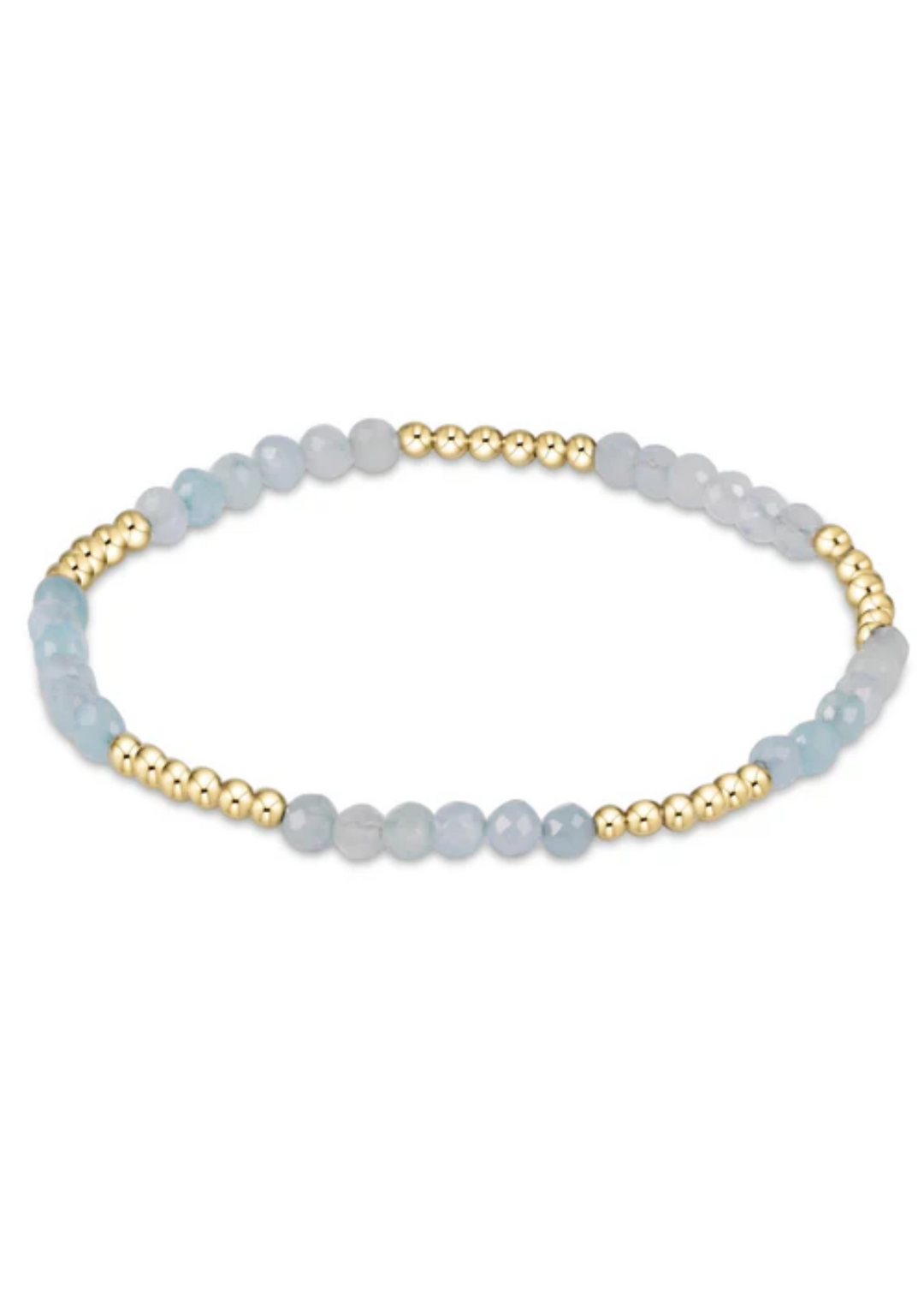 Blissful Pattern 2.5mm Bead Bracelet - Aquamarine