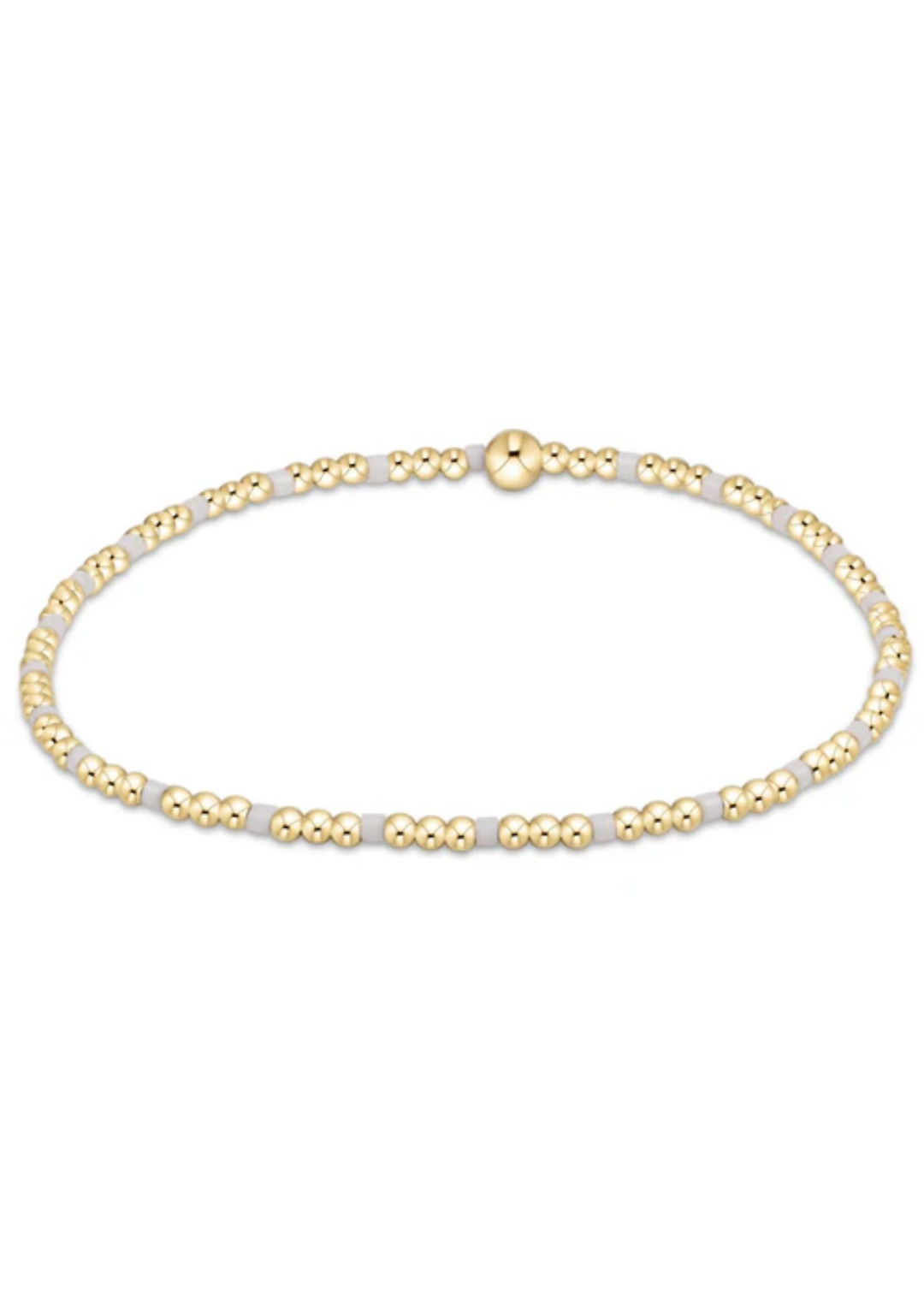 egirl Hope Sincerity Pattern 2mm Bead Bracelet - White
