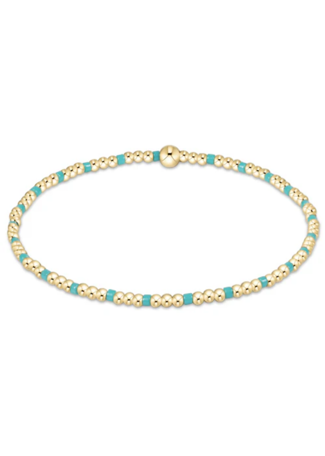egirl Hope Sincerity Pattern 2mm Bead Bracelet - Turquoise