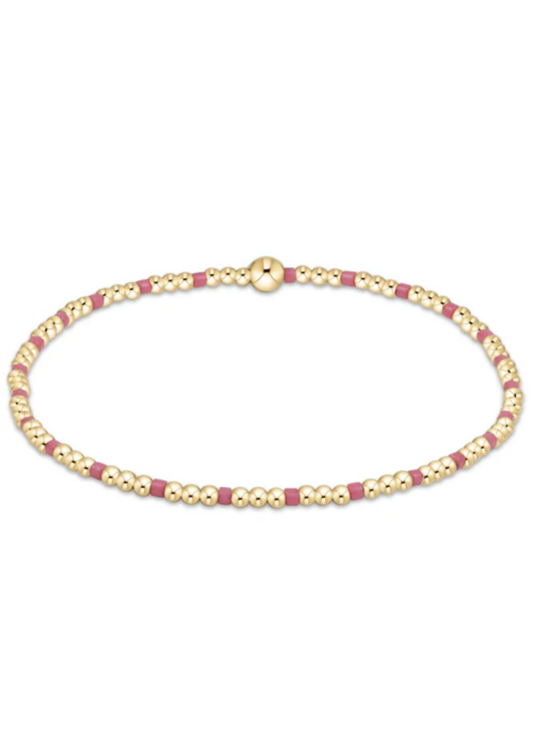 egirl Hope Sincerity Pattern 2mm Bead Bracelet - Bright Pink