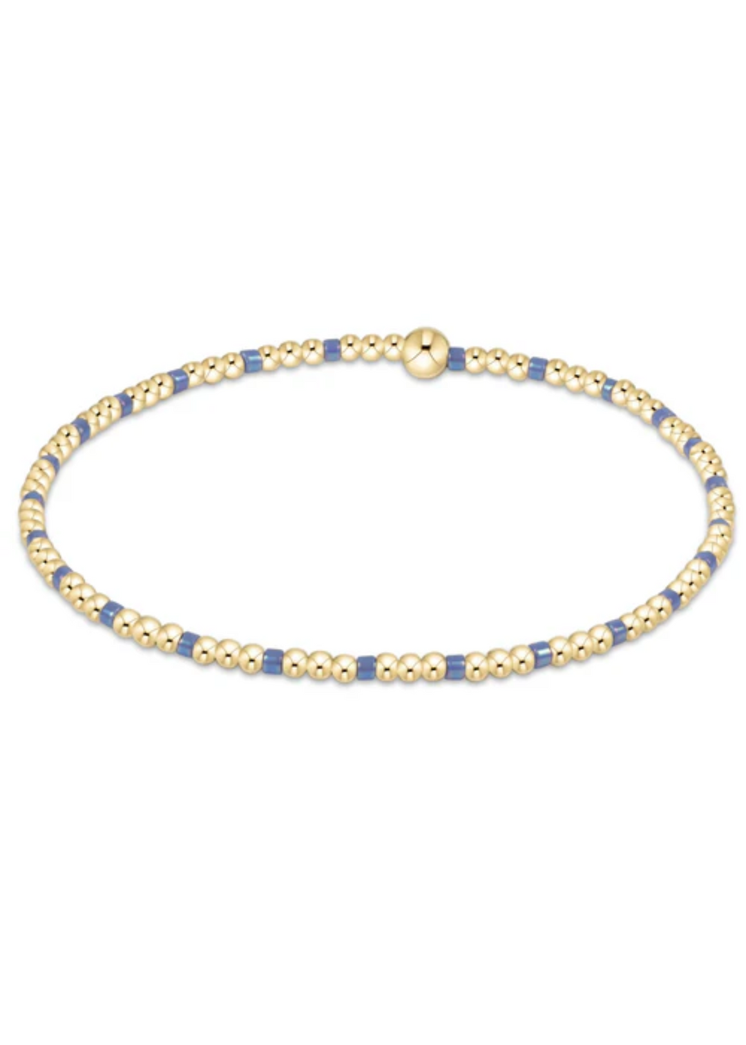 egirl Hope Sincerity Pattern 2mm Bead Bracelet - Bright Blue