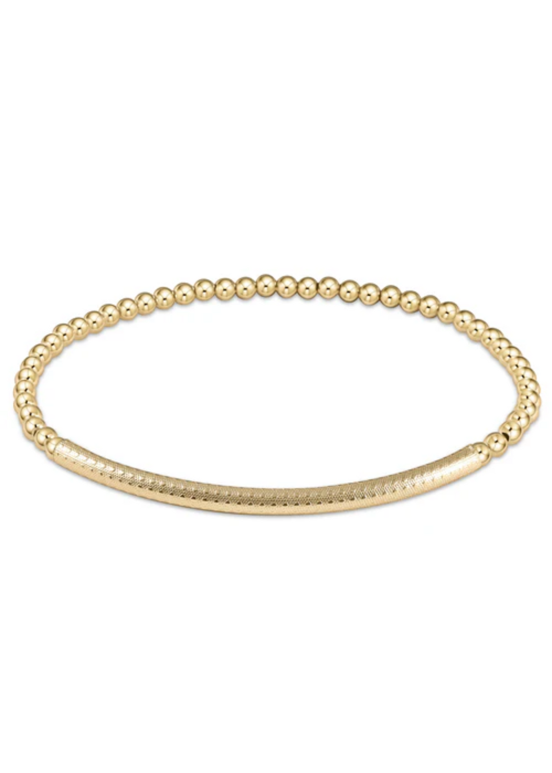 Extends - Bliss Bar Textured 3mm Bead Bracelet - Gold