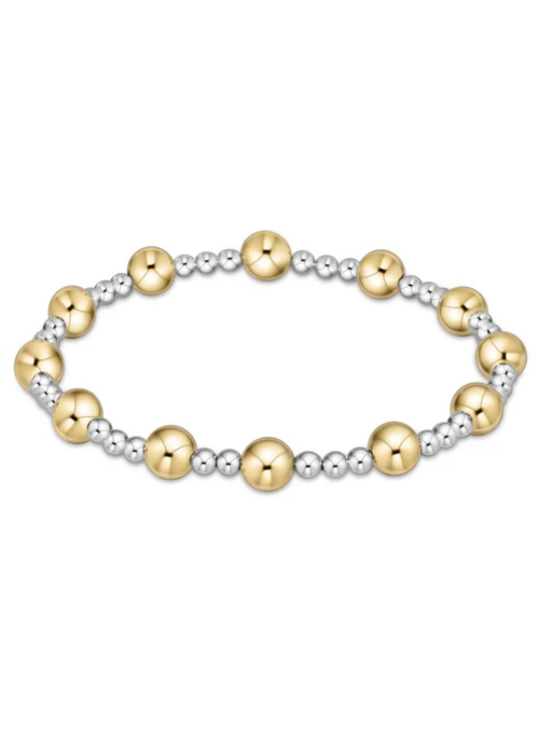 Extends - Classic Sincerity Pattern 6mm Bead Bracelet - Mixed Metal