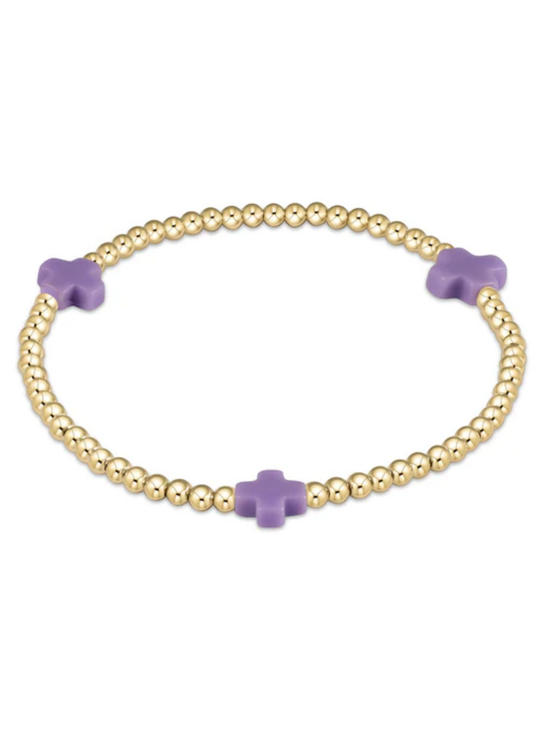 Egirl 3mm Signature Cross Bracelet Gold Purple