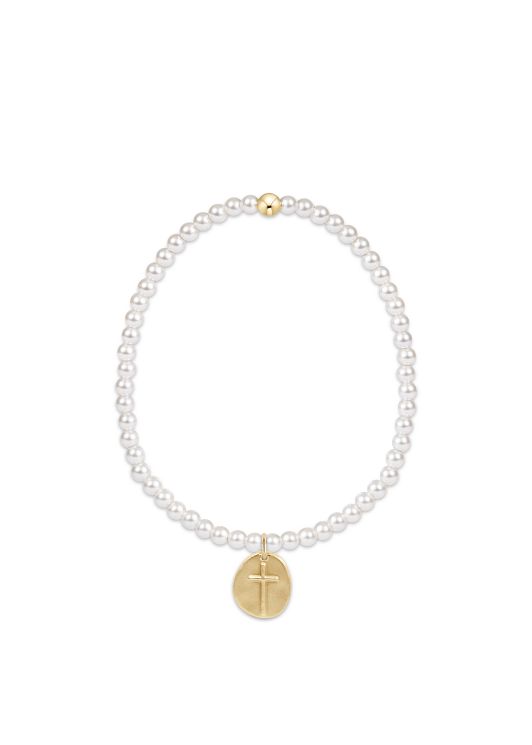 Classic Pearl 3mm Bead Bracelet - Inspire Small Gold Charm