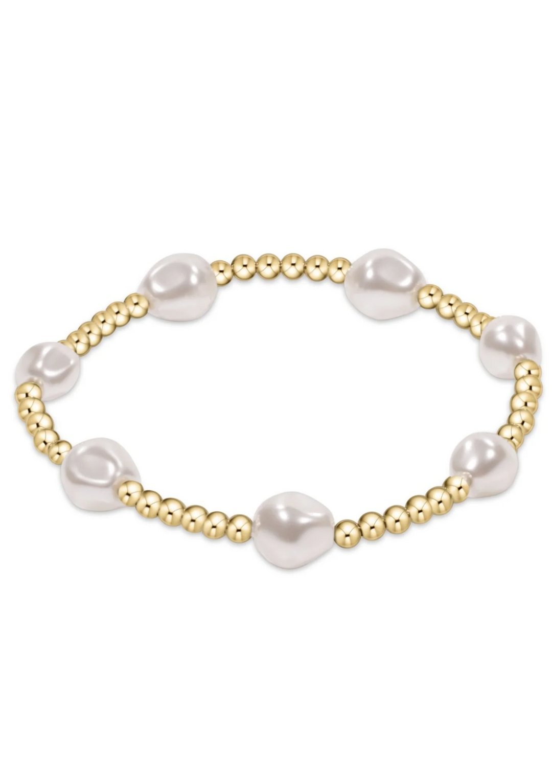 Admire Gold 3mm Bead Bracelet - Pearl