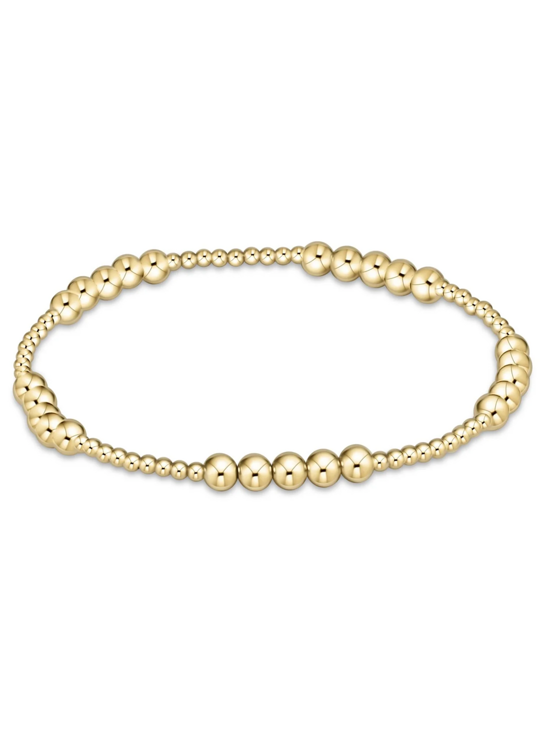 Classic Blissful Pattern 2mm Bead Bracelet - 4mm Gold