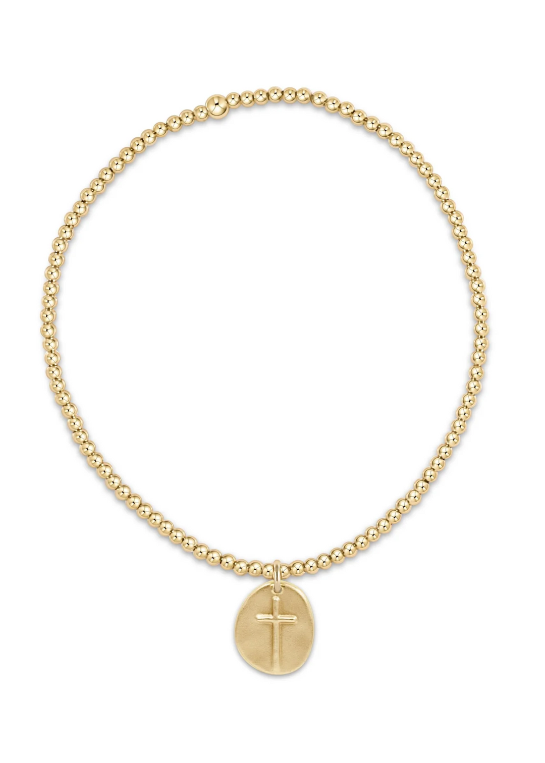 Classic Gold 2mm Bead Bracelet - Inspire Small Gold Charm