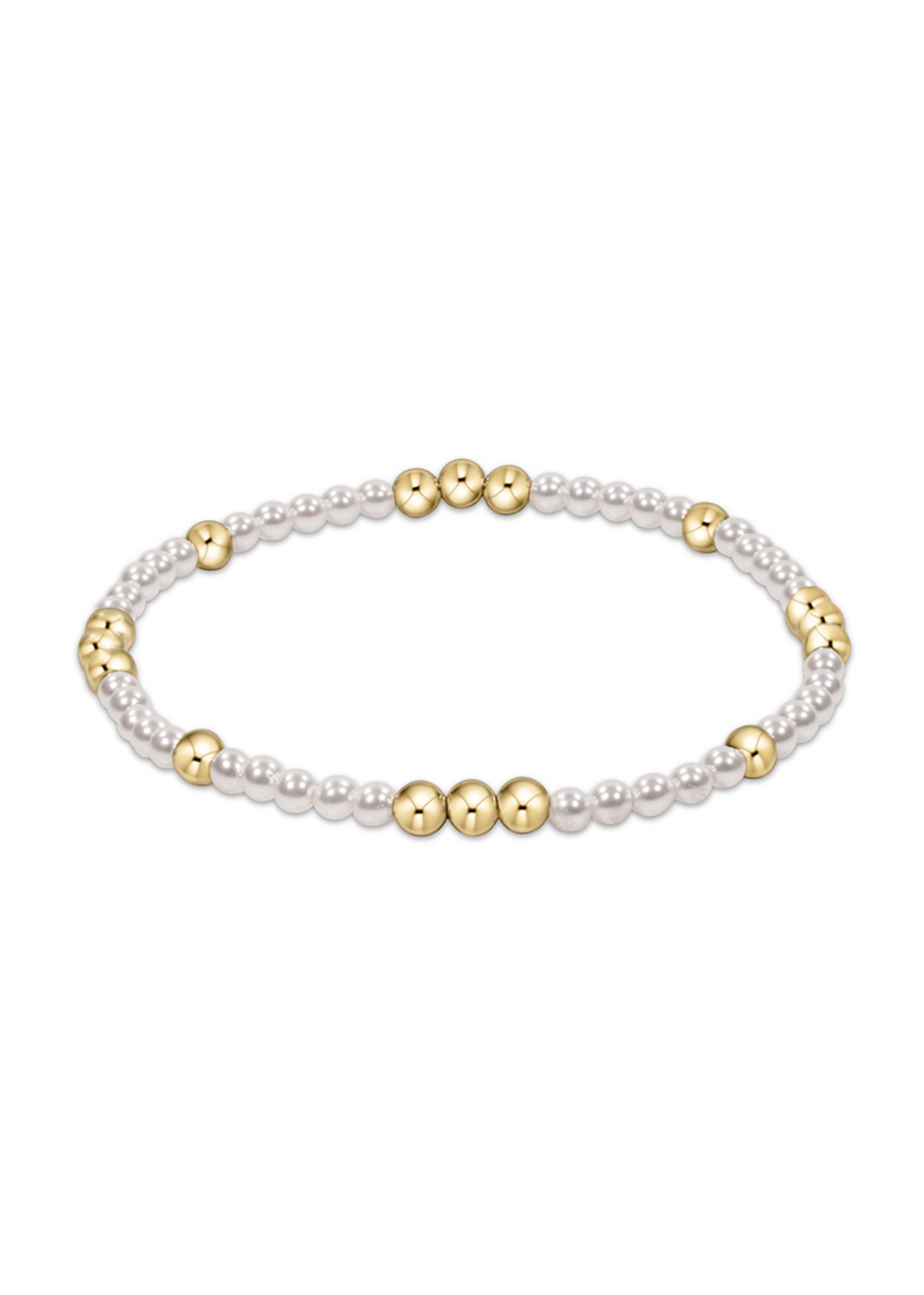 Worthy Pattern 3mm Bead Bracelet - Pearl