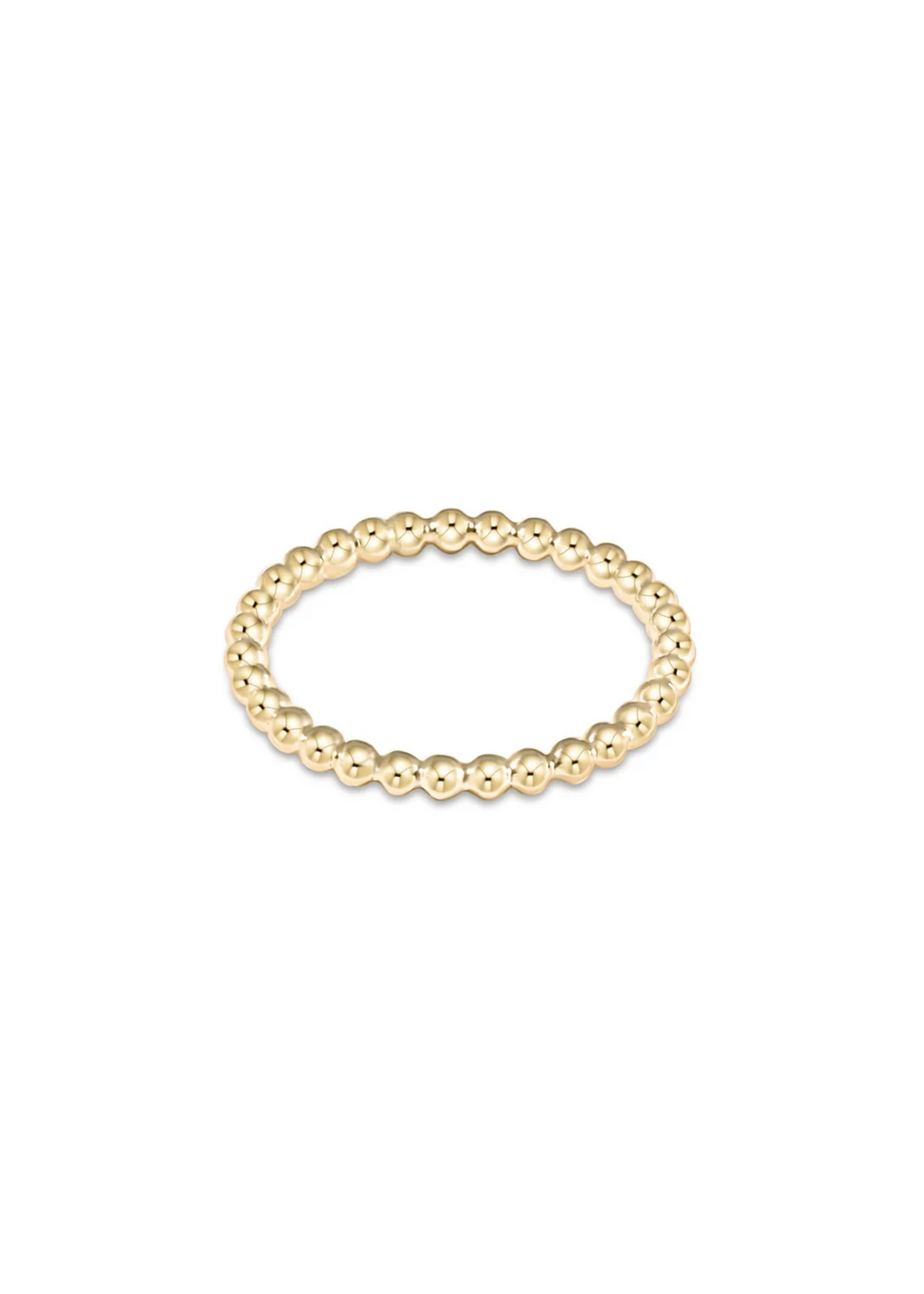 Classic Gold 2mm Bead Ring - Size 8